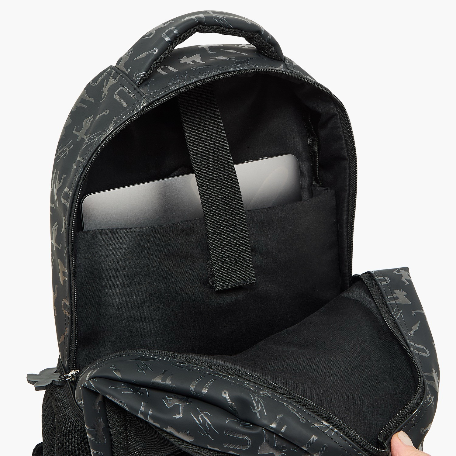 Juniors Ninja Print Backpack for Boys 5-8 Years with Padded Straps - 16 inches-school-bagsandbackpacks-backpacks-image-6
