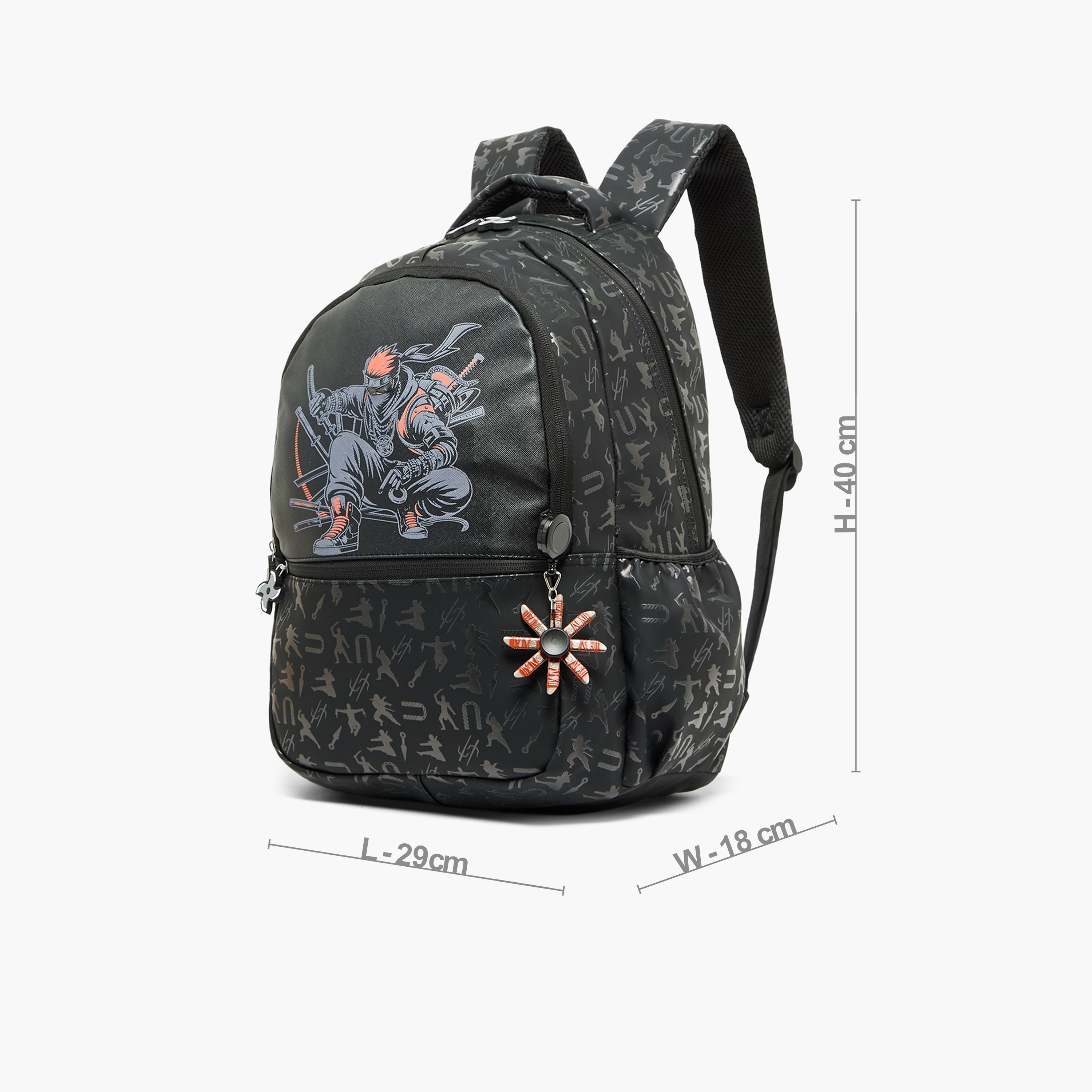 Juniors Ninja Print Backpack for Boys 5-8 Years with Padded Straps - 16 inches-school-bagsandbackpacks-backpacks-image-7