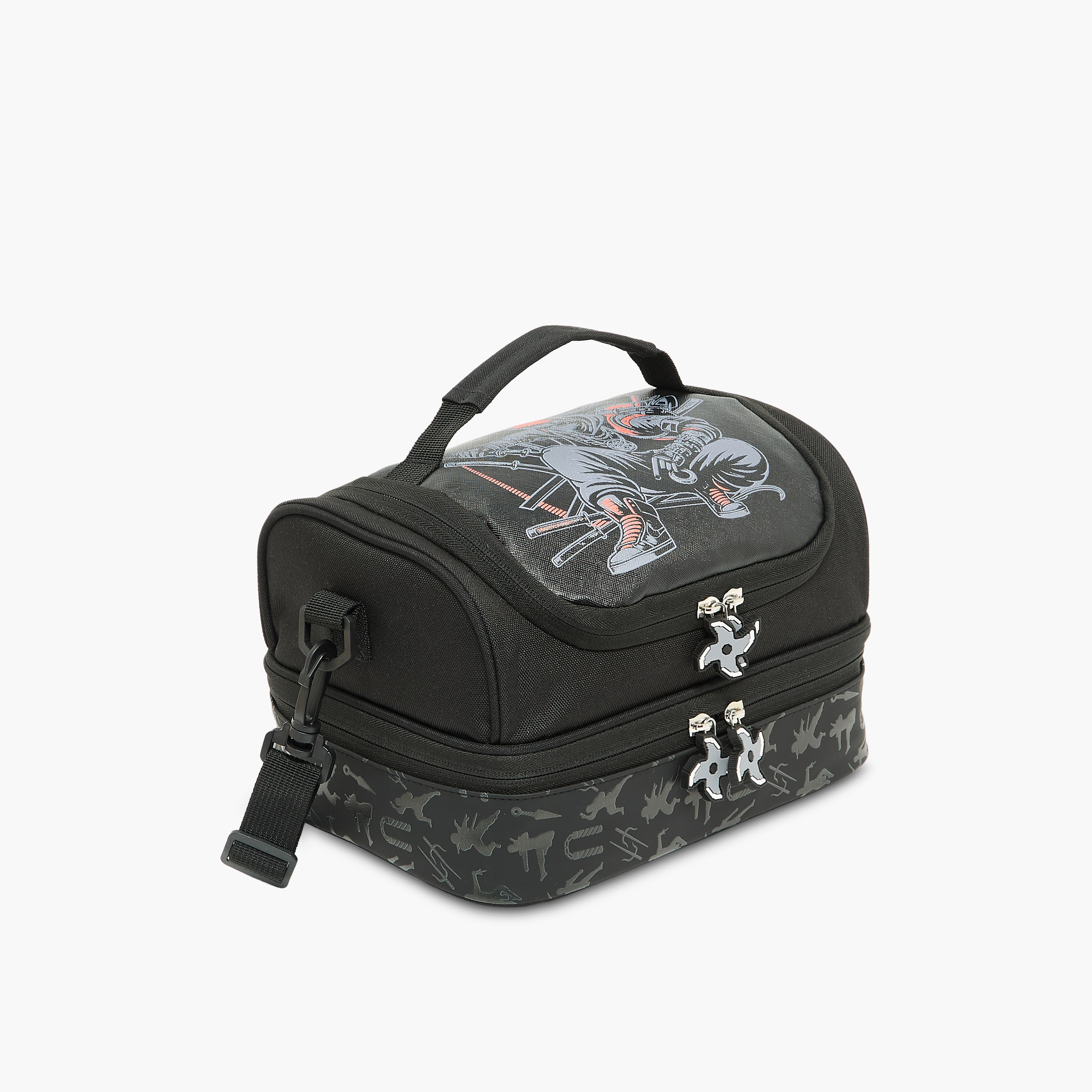 شنطة غداء بطبعة نينجا للأولاد من 5-8 سنوات مع حزام قابل للفصل من جونيورز-school-lunchessentials-lunchbags-image-3