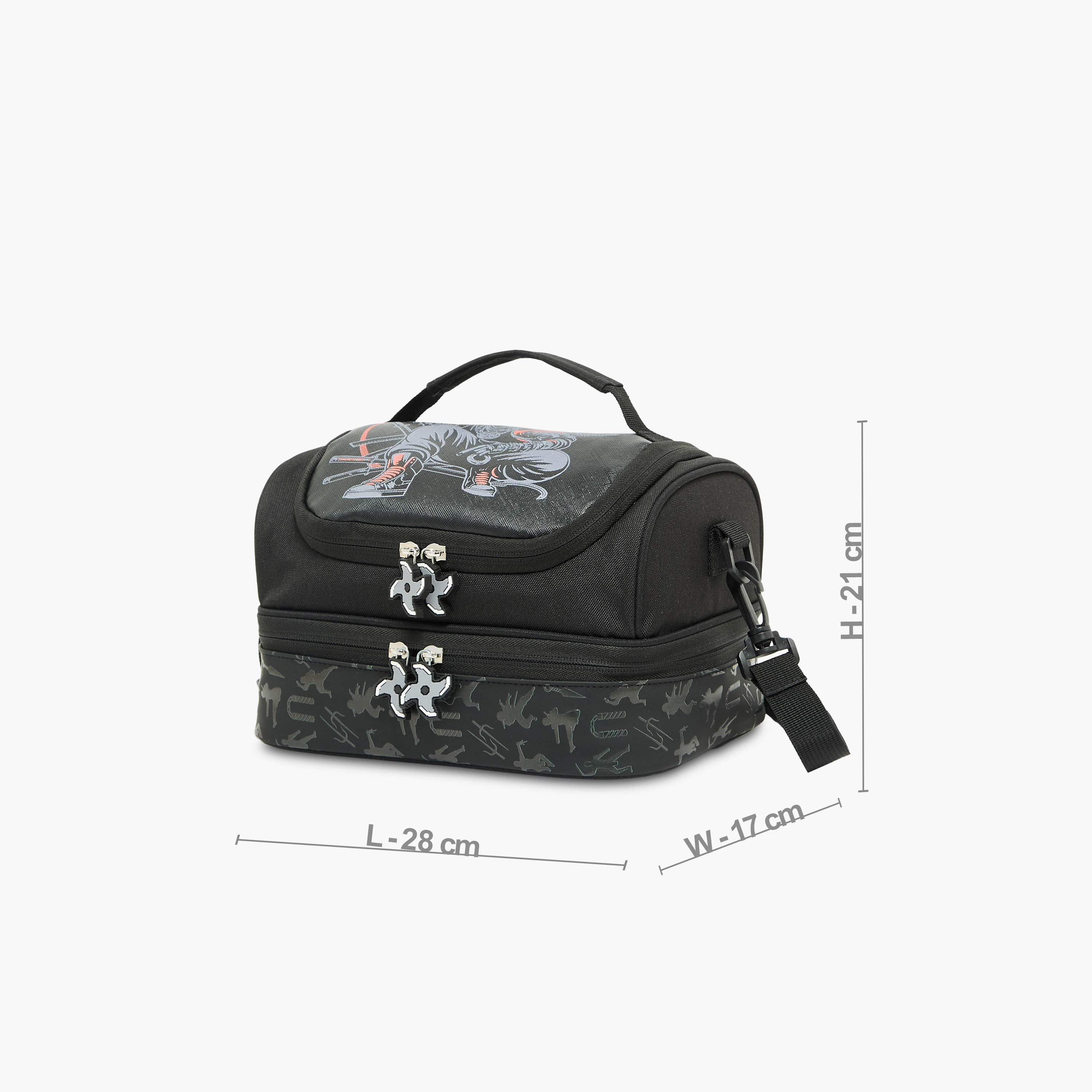 شنطة غداء بطبعة نينجا للأولاد من 5-8 سنوات مع حزام قابل للفصل من جونيورز-school-lunchessentials-lunchbags-image-9