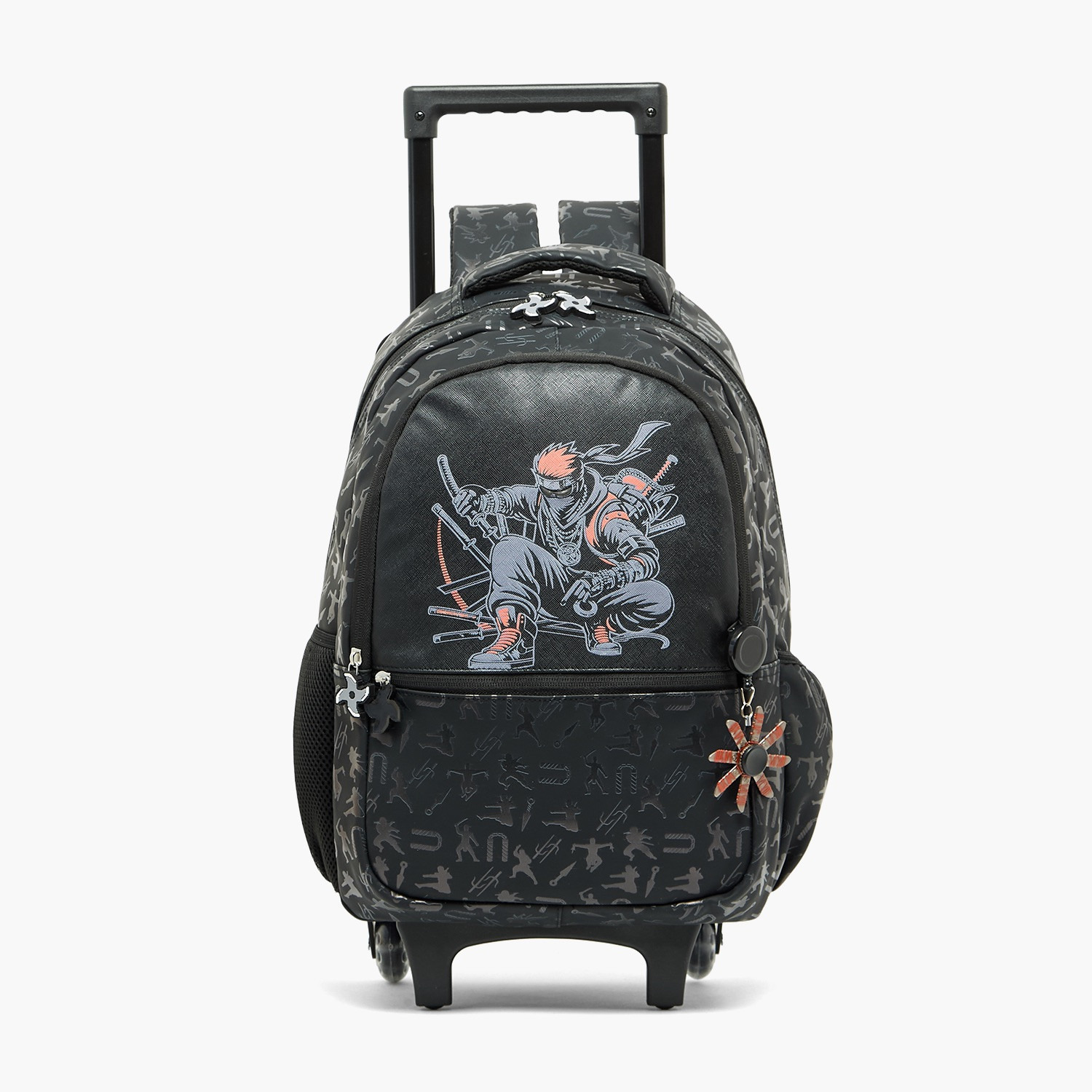 شنطة ترولي بطبعات نينجا ومقبض قابل للسحب للأولاد من 5-8 سنوات من جونيورز - 16 بوصة-school-bagsandbackpacks-trolleybags-image-8