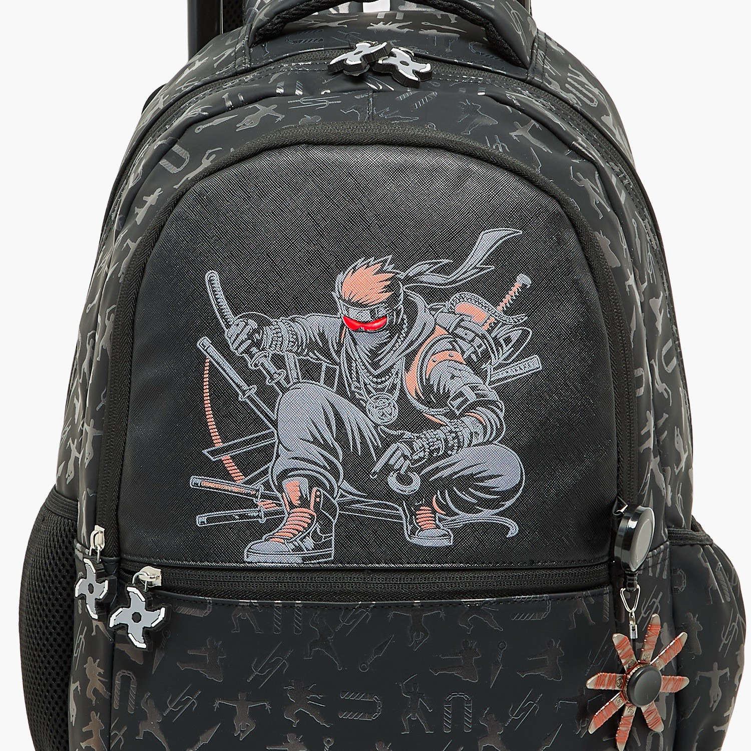 شنطة ترولي بطبعات نينجا ومقبض قابل للسحب للأولاد من 5-8 سنوات من جونيورز - 16 بوصة-school-bagsandbackpacks-trolleybags-image-7