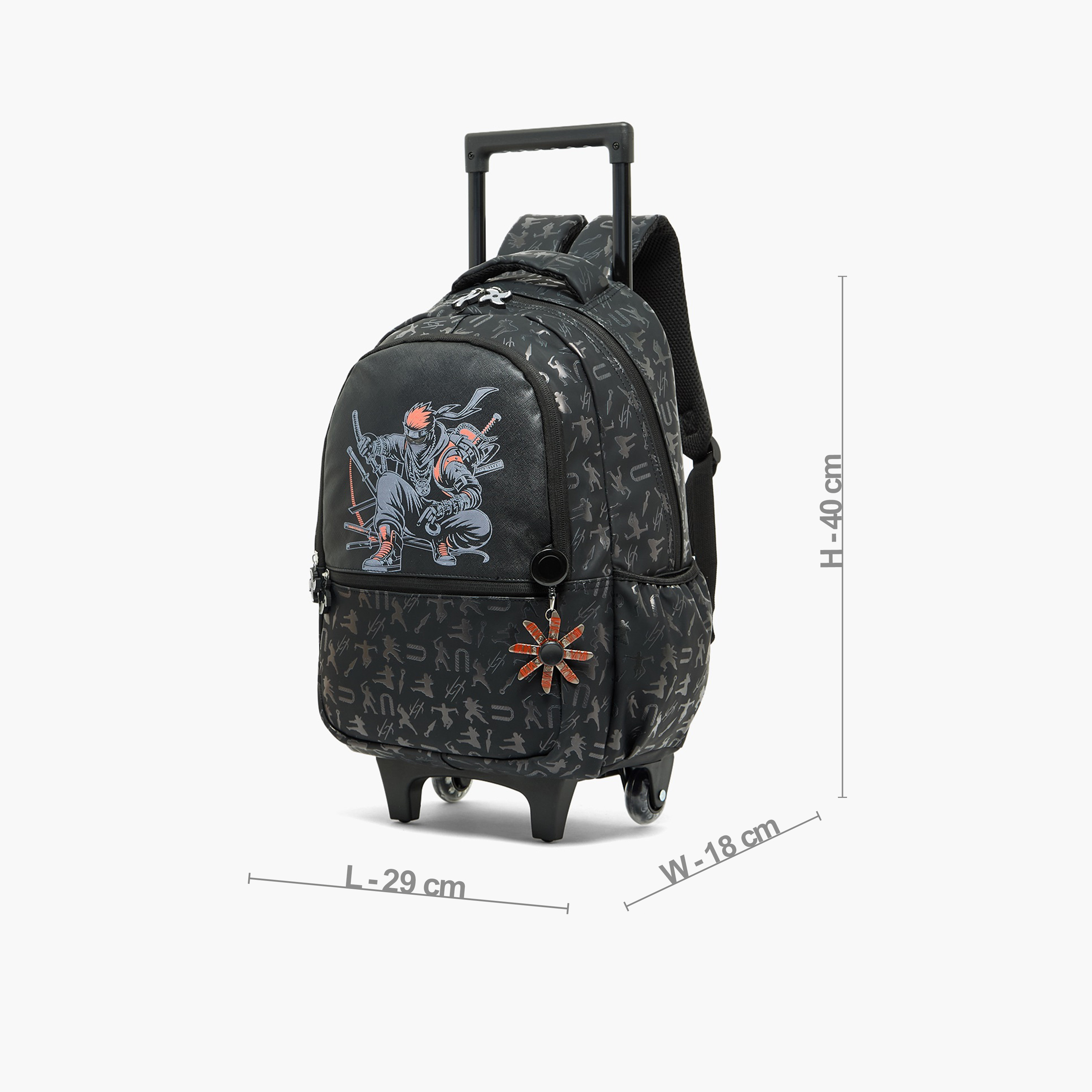 شنطة ترولي بطبعات نينجا ومقبض قابل للسحب للأولاد من 5-8 سنوات من جونيورز - 16 بوصة-school-bagsandbackpacks-trolleybags-image-16
