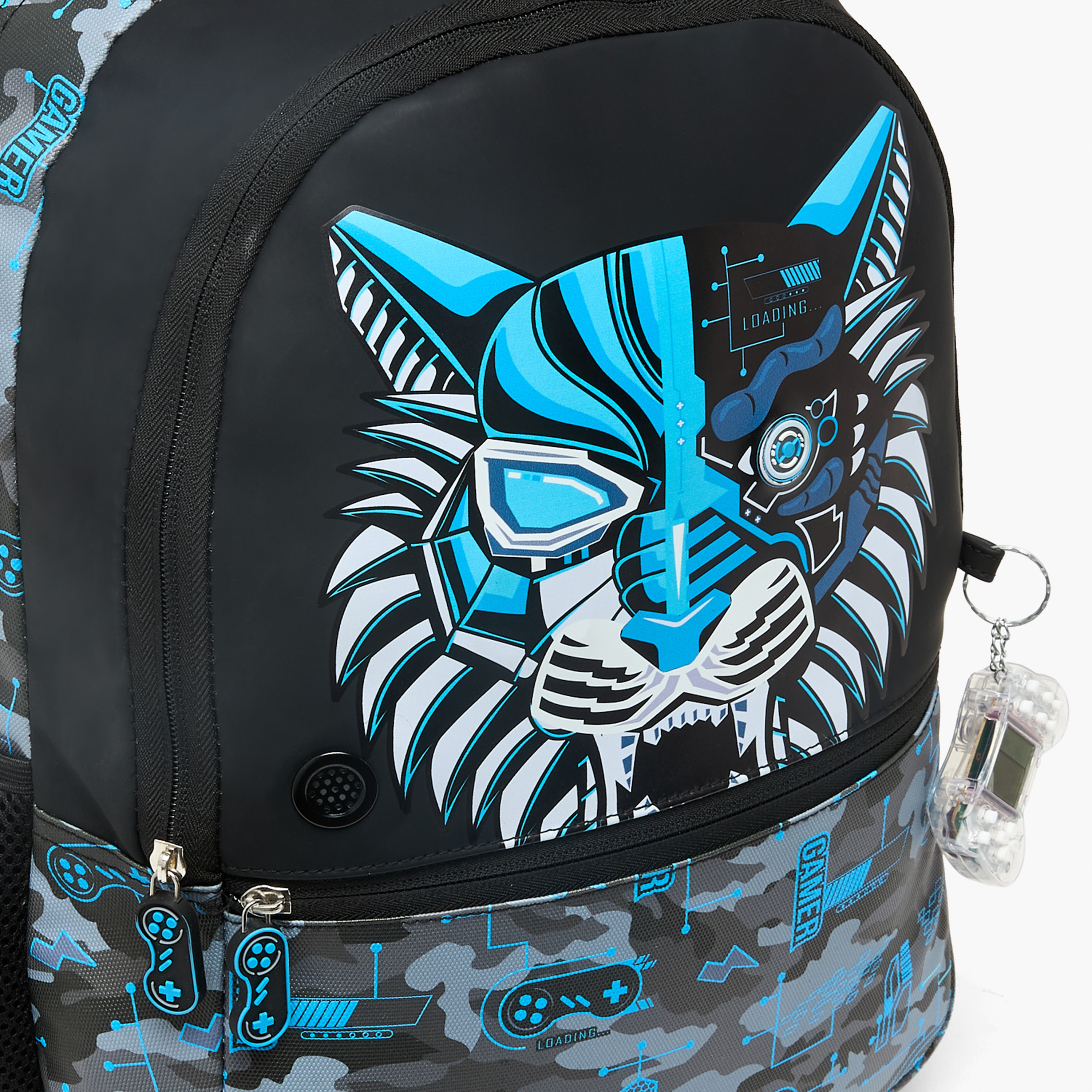 Juniors Tiger Print Backpack for Boys 5-8 Years with Adjustable Straps - 16 inches-school-bagsandbackpacks-backpacks-image-5
