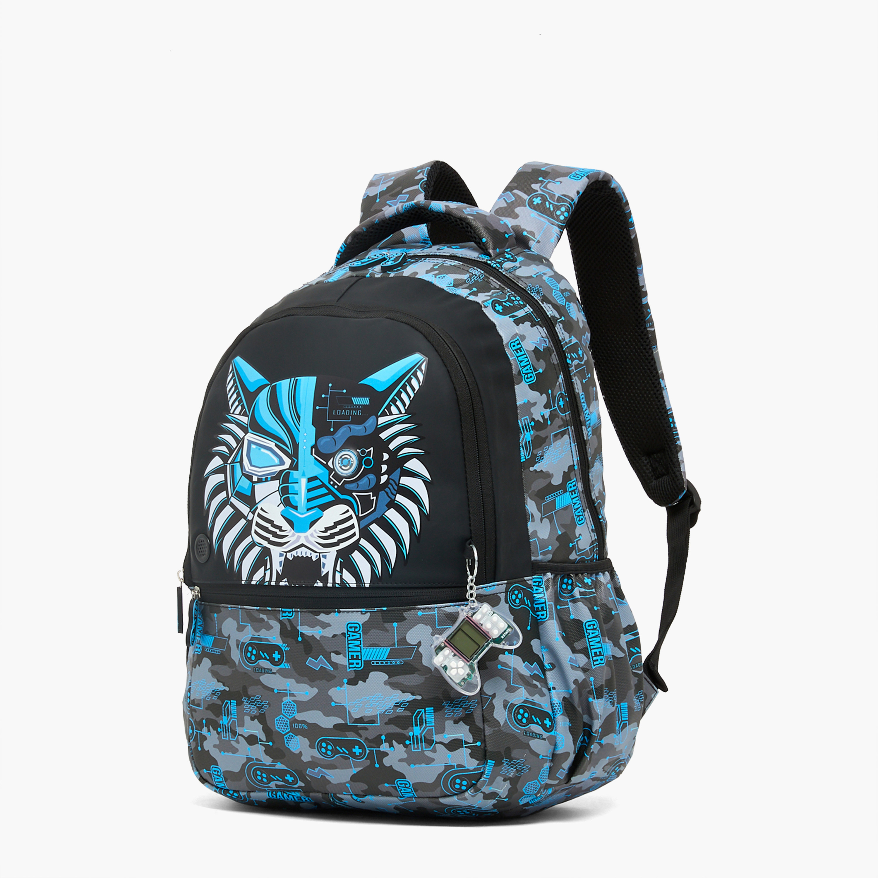 Juniors Tiger Print Backpack for Boys 5-8 Years with Adjustable Straps - 16 inches-school-bagsandbackpacks-backpacks-image-8