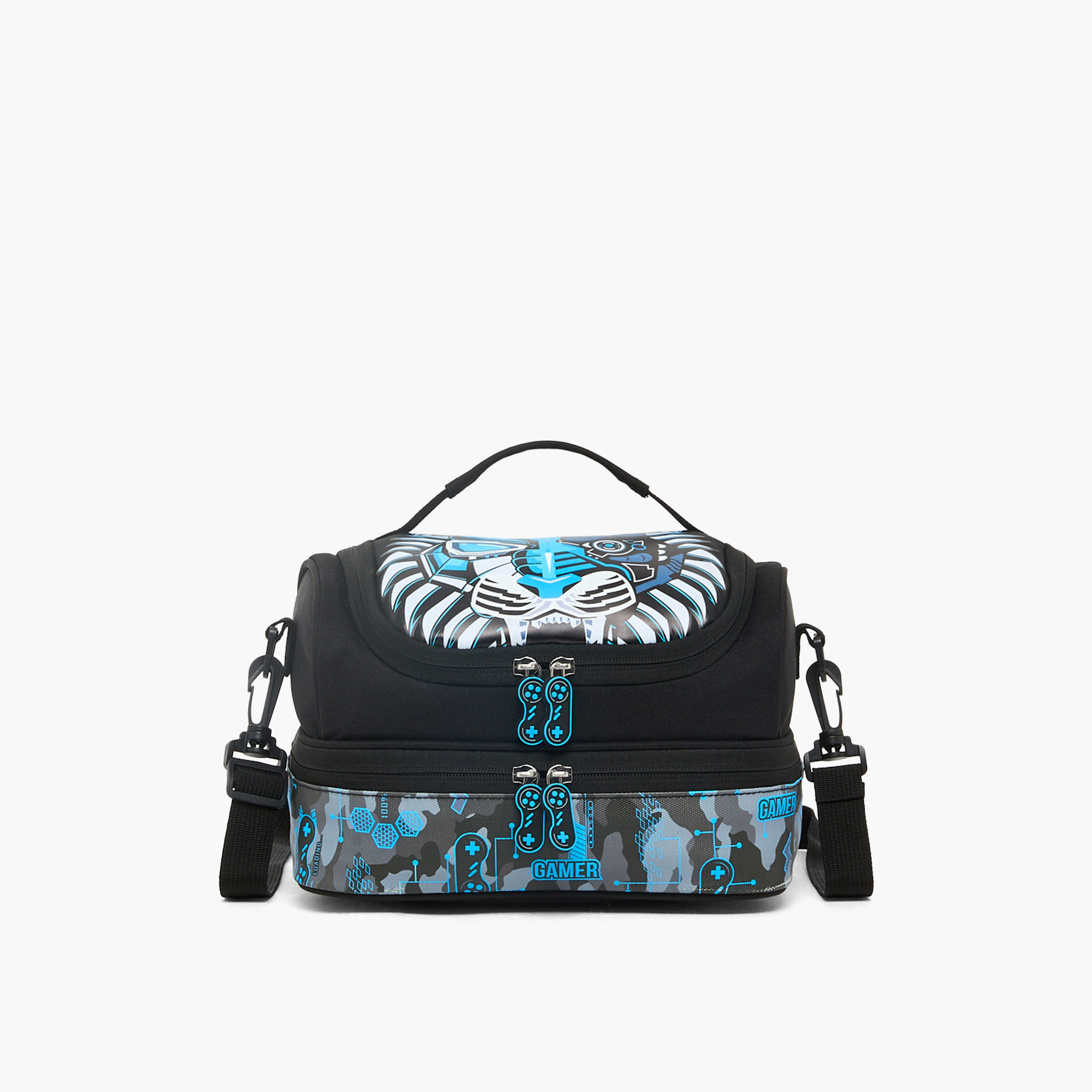 شنطة غداء عازلة للحرارة بطبعات نمر للأولاد بعمر 5-8 سنوات من جونيورز-school-lunchessentials-lunchbags-image-1