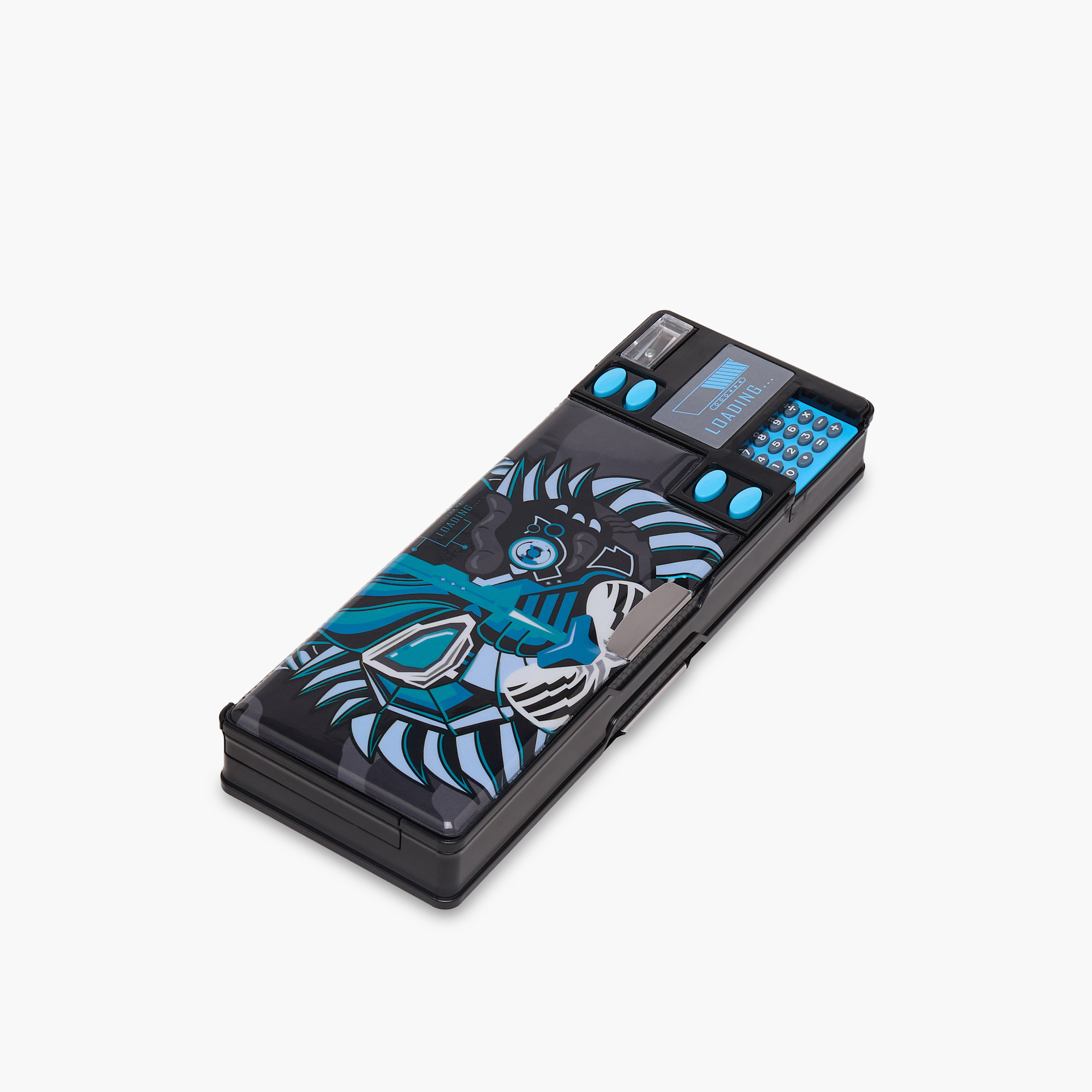 Juniors Tiger Print Pencil Case with Calculator-school-stationery-pencilcases-image-2
