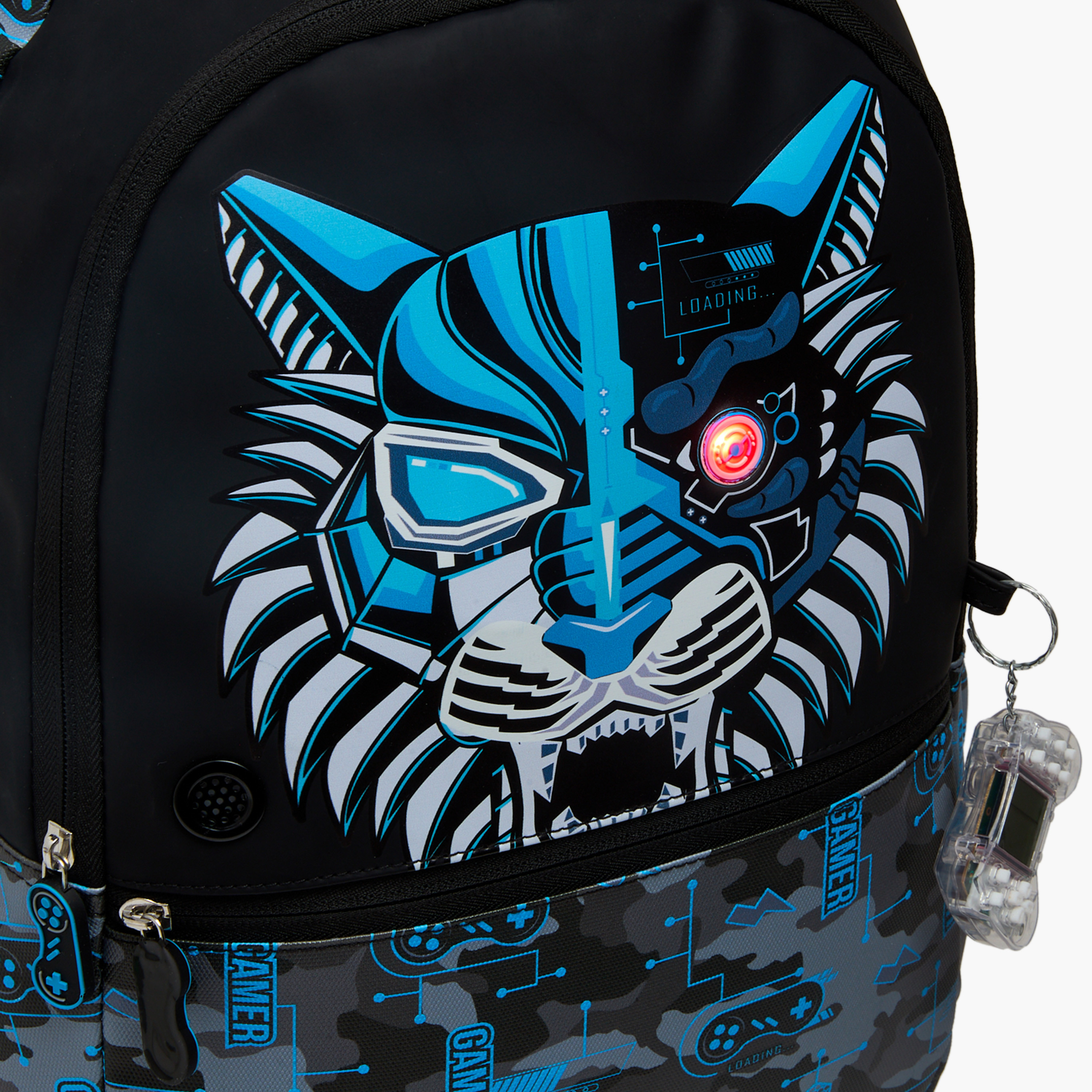 شنطة ترولي بطبعات نمر وعجلات متينة للأولاد من 5-8 سنوات من جونيورز - 16 بوصة-school-bagsandbackpacks-trolleybags-image-15