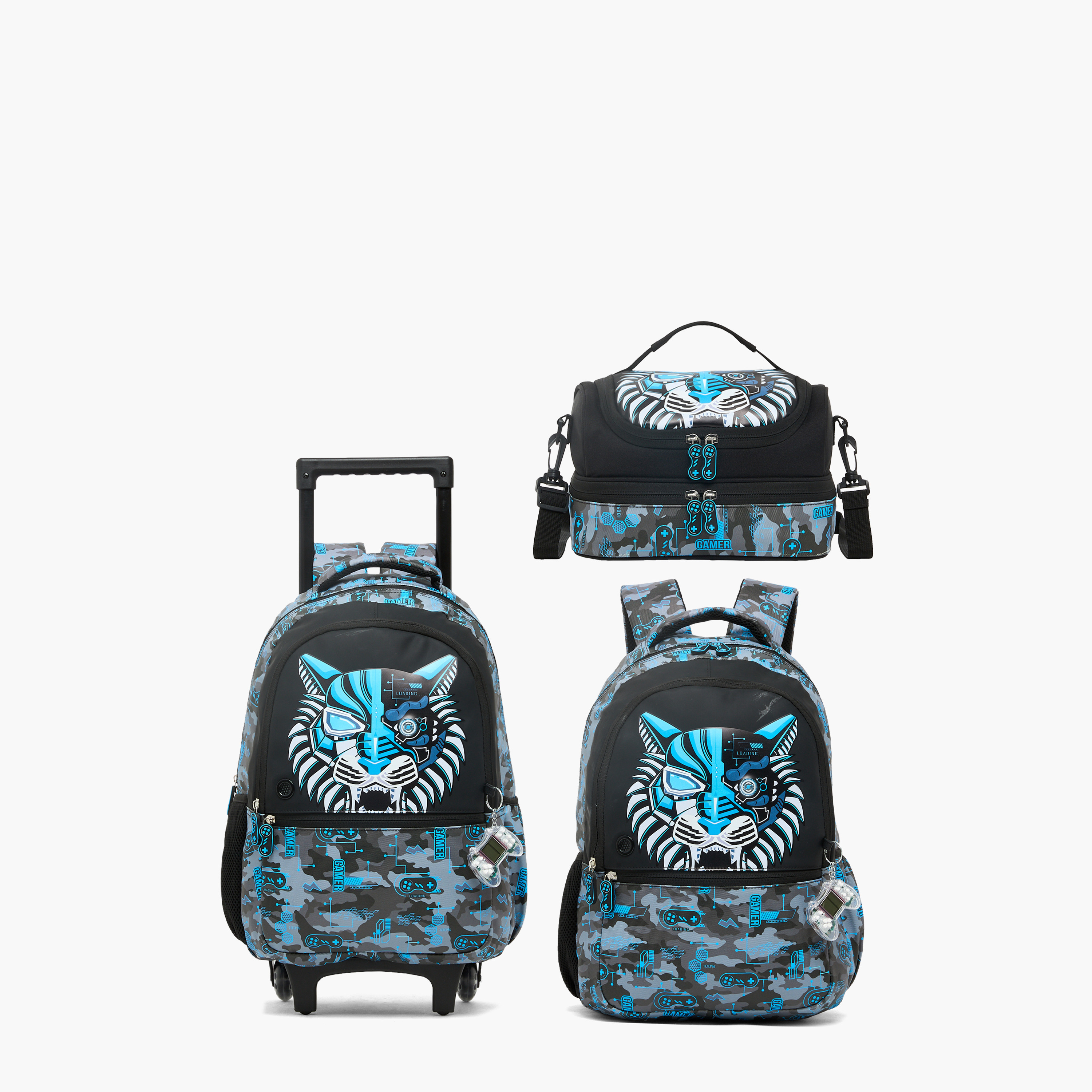 شنطة ترولي بطبعات نمر وعجلات متينة للأولاد من 5-8 سنوات من جونيورز - 16 بوصة-school-bagsandbackpacks-trolleybags-image-16