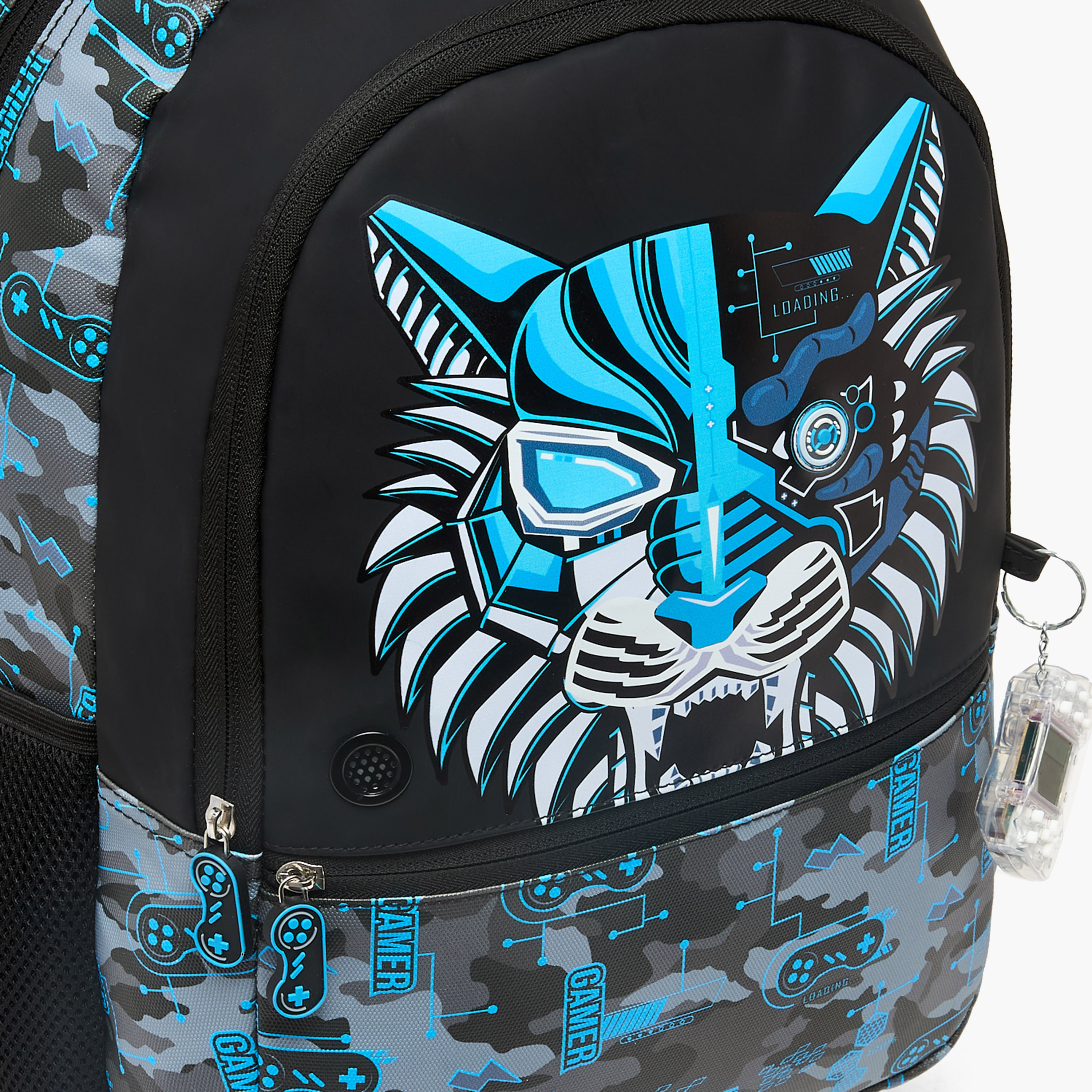 شنطة ترولي بطبعات نمر وعجلات متينة للأولاد من 5-8 سنوات من جونيورز - 16 بوصة-school-bagsandbackpacks-trolleybags-image-6