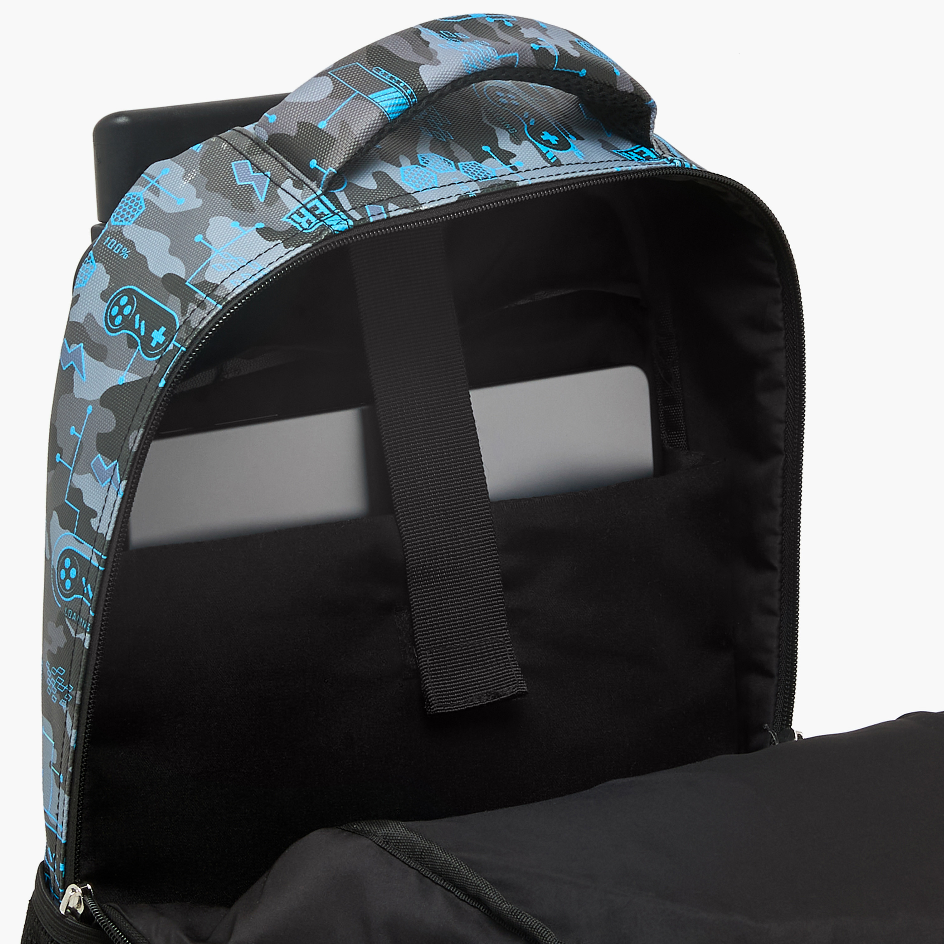 شنطة ترولي بطبعات نمر وعجلات متينة للأولاد من 5-8 سنوات من جونيورز - 16 بوصة-school-bagsandbackpacks-trolleybags-image-7