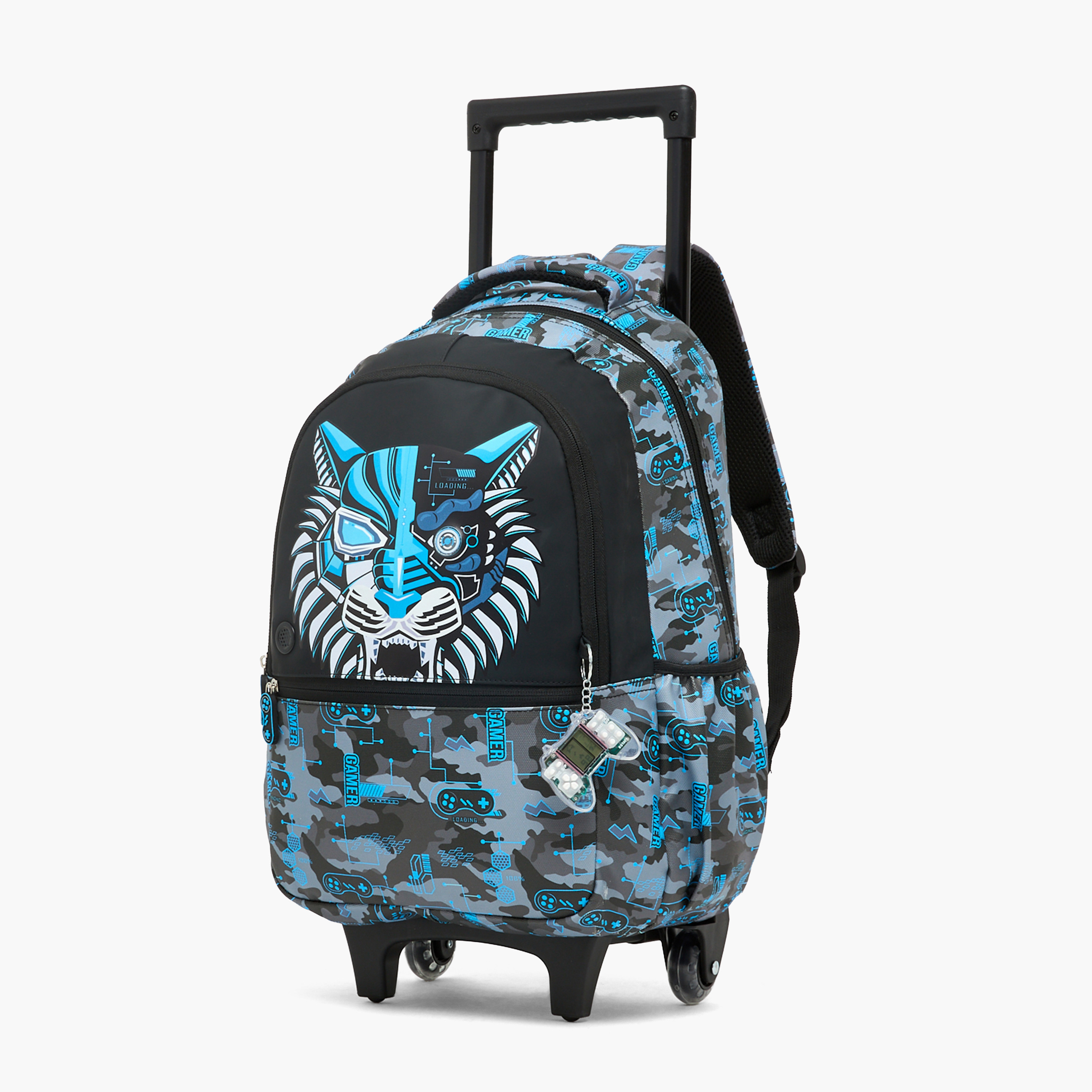 شنطة ترولي بطبعات نمر وعجلات متينة للأولاد من 5-8 سنوات من جونيورز - 16 بوصة-school-bagsandbackpacks-trolleybags-image-9