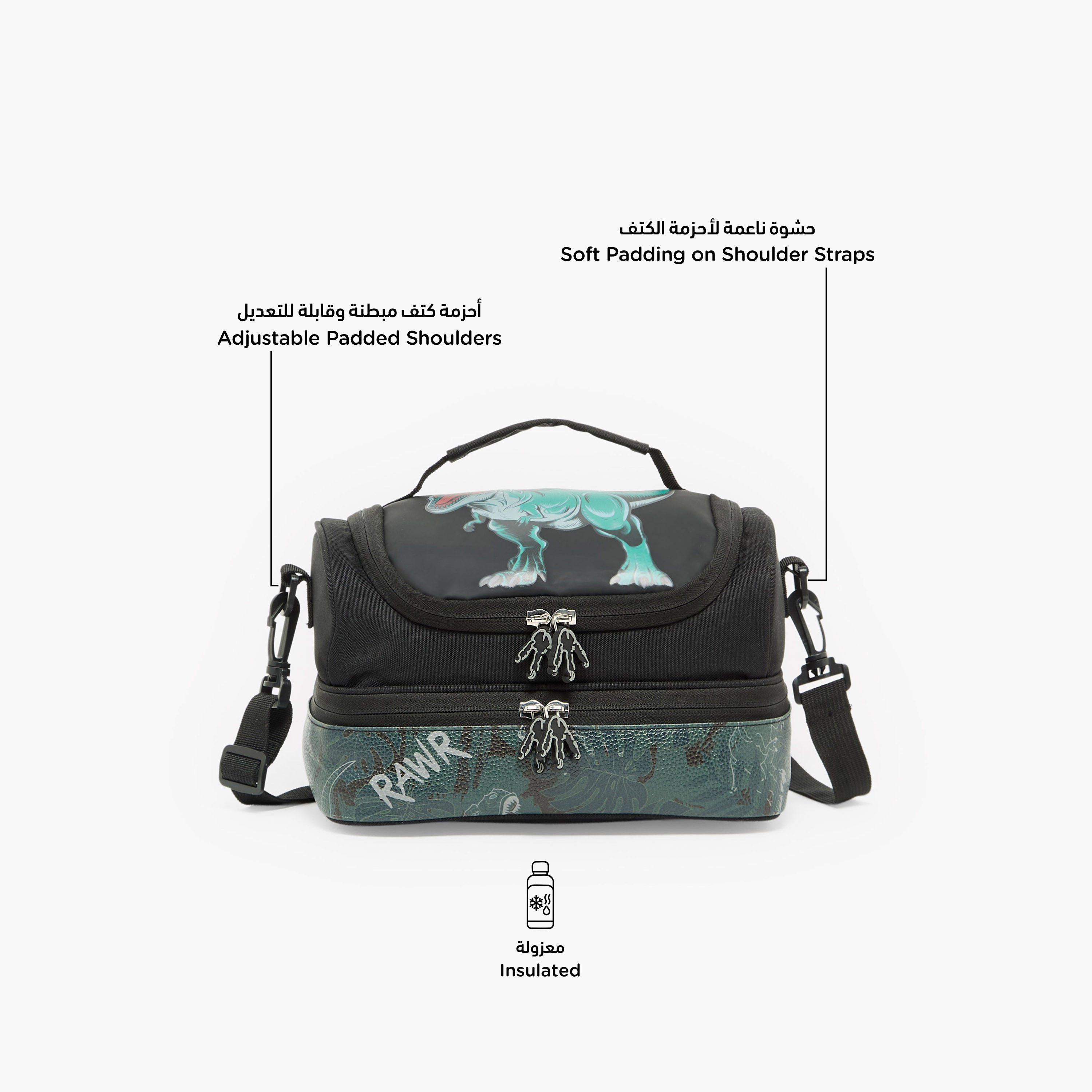 شنطة غداء معزولة بطبعات للأولاد بعمر 5-8 سنوات من جونيورز-school-lunchessentials-lunchbags-image-2