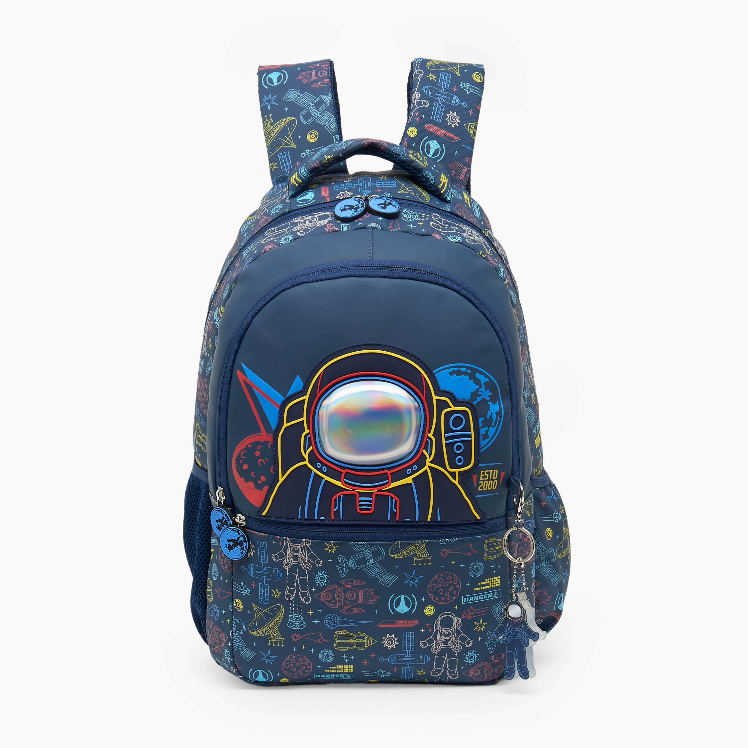 Juniors Astronaut Print Backpack for Boys 8-13 Years with Padded Straps - 17 inches-school-bagsandbackpacks-backpacks-image-1
