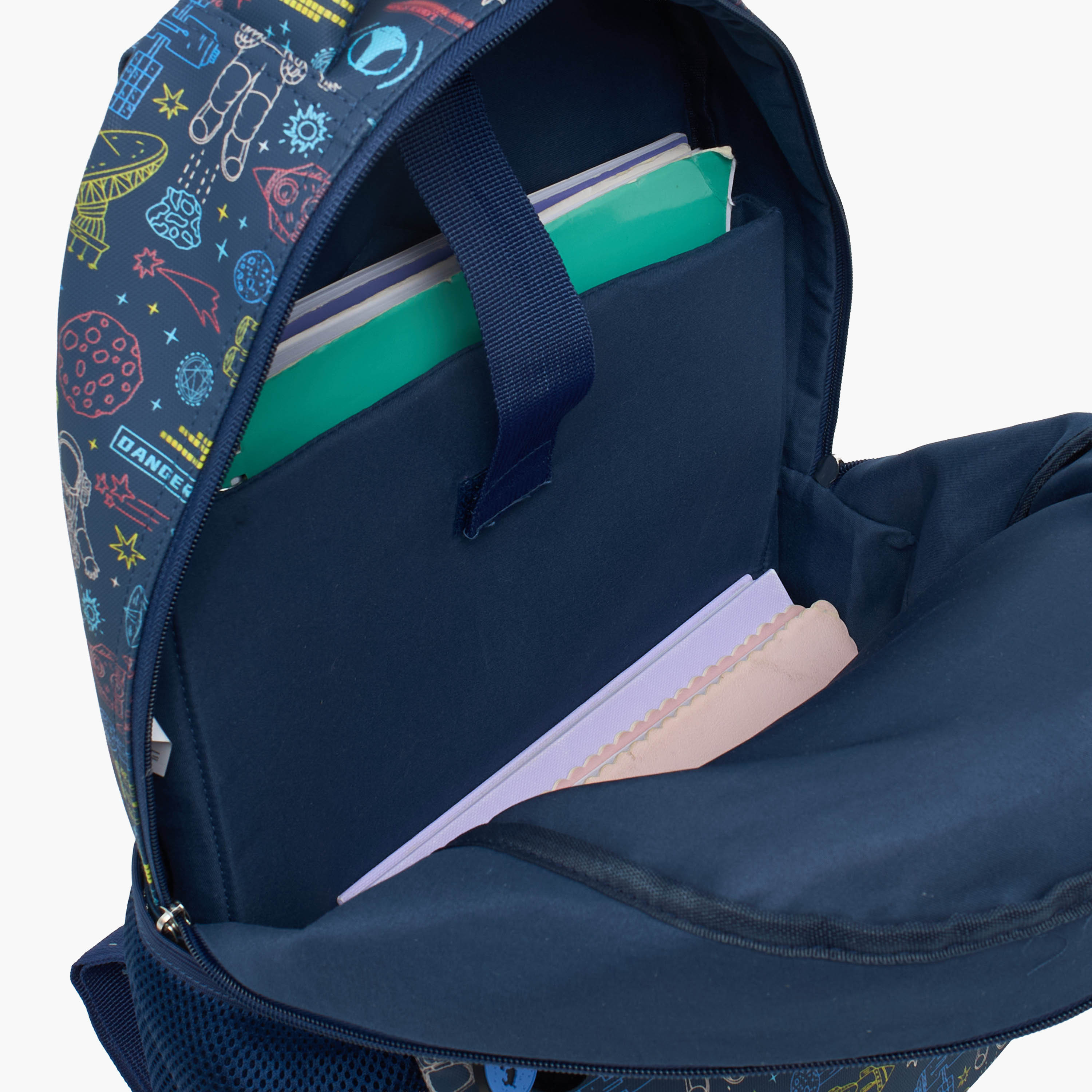 Juniors Astronaut Print Backpack for Boys 8-13 Years with Padded Straps - 17 inches-school-bagsandbackpacks-backpacks-image-8