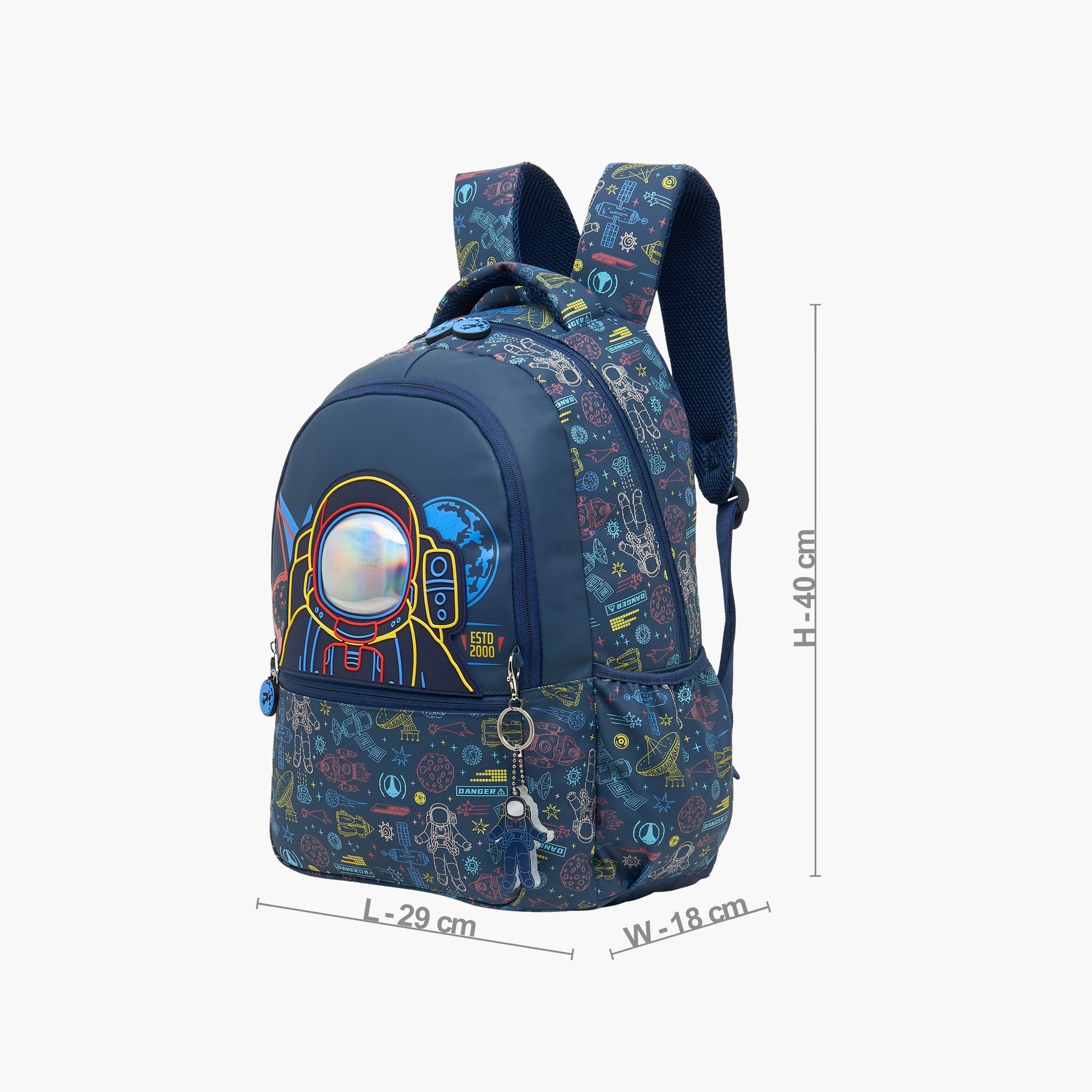 Juniors Astronaut Print Backpack for Boys 8-13 Years with Padded Straps - 17 inches-school-bagsandbackpacks-backpacks-image-9