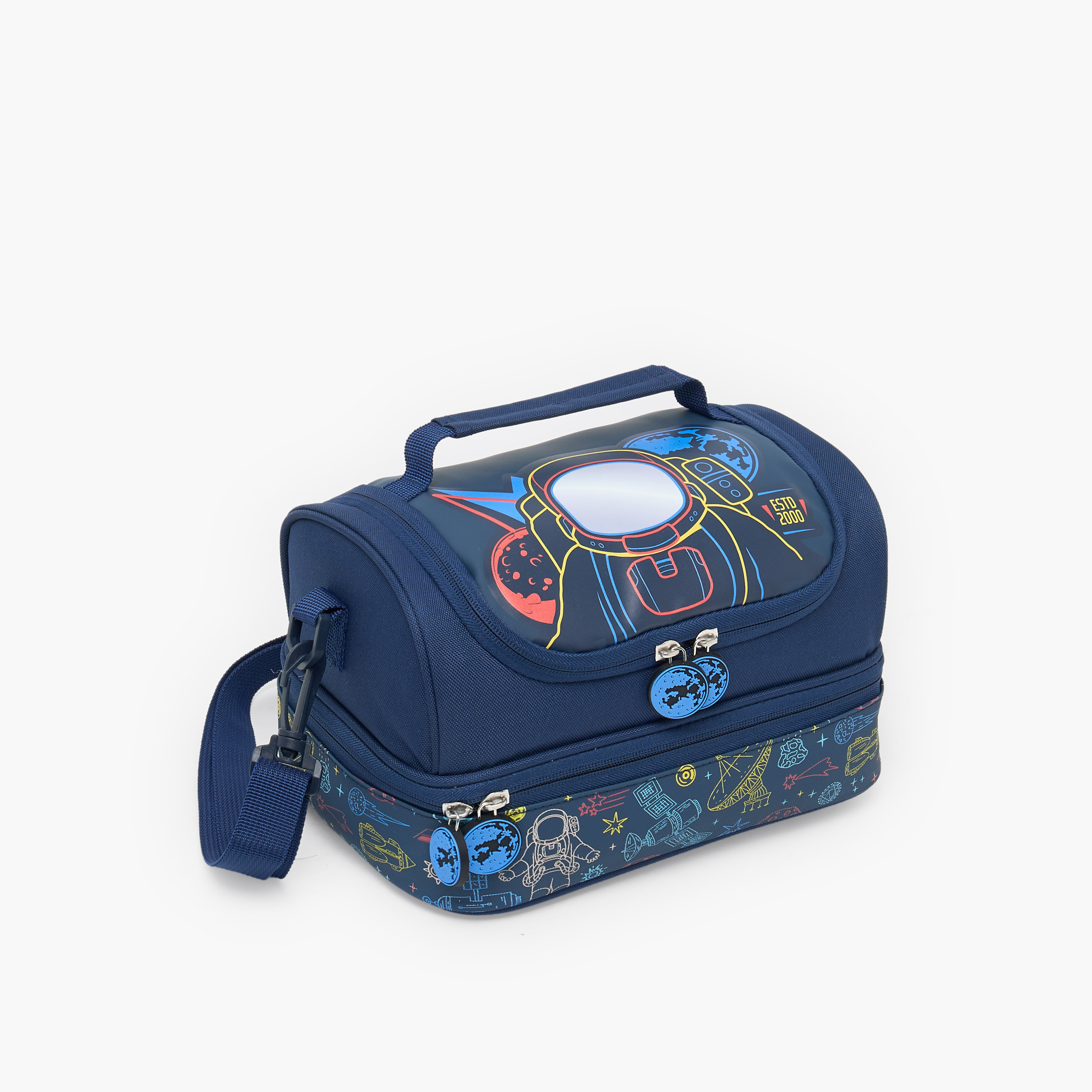 Juniors Space Print Lunch Bag for Boys 5-8 Years with Insulation-school-lunchessentials-lunchbags-image-3