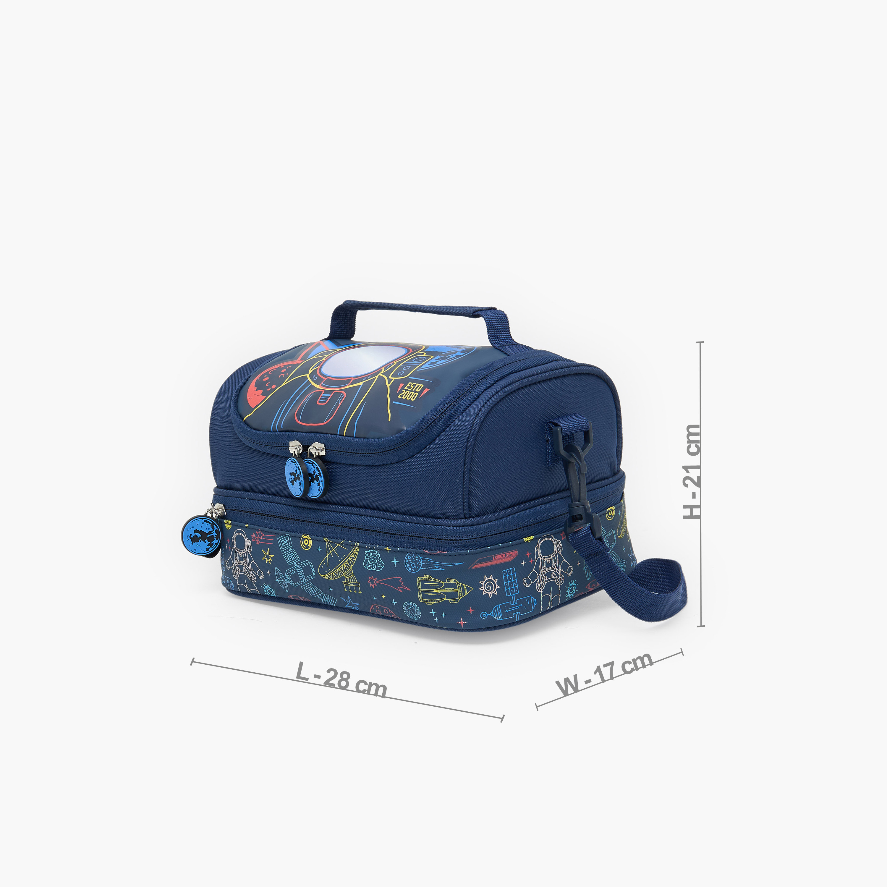 Juniors Space Print Lunch Bag for Boys 5-8 Years with Insulation-school-lunchessentials-lunchbags-image-9