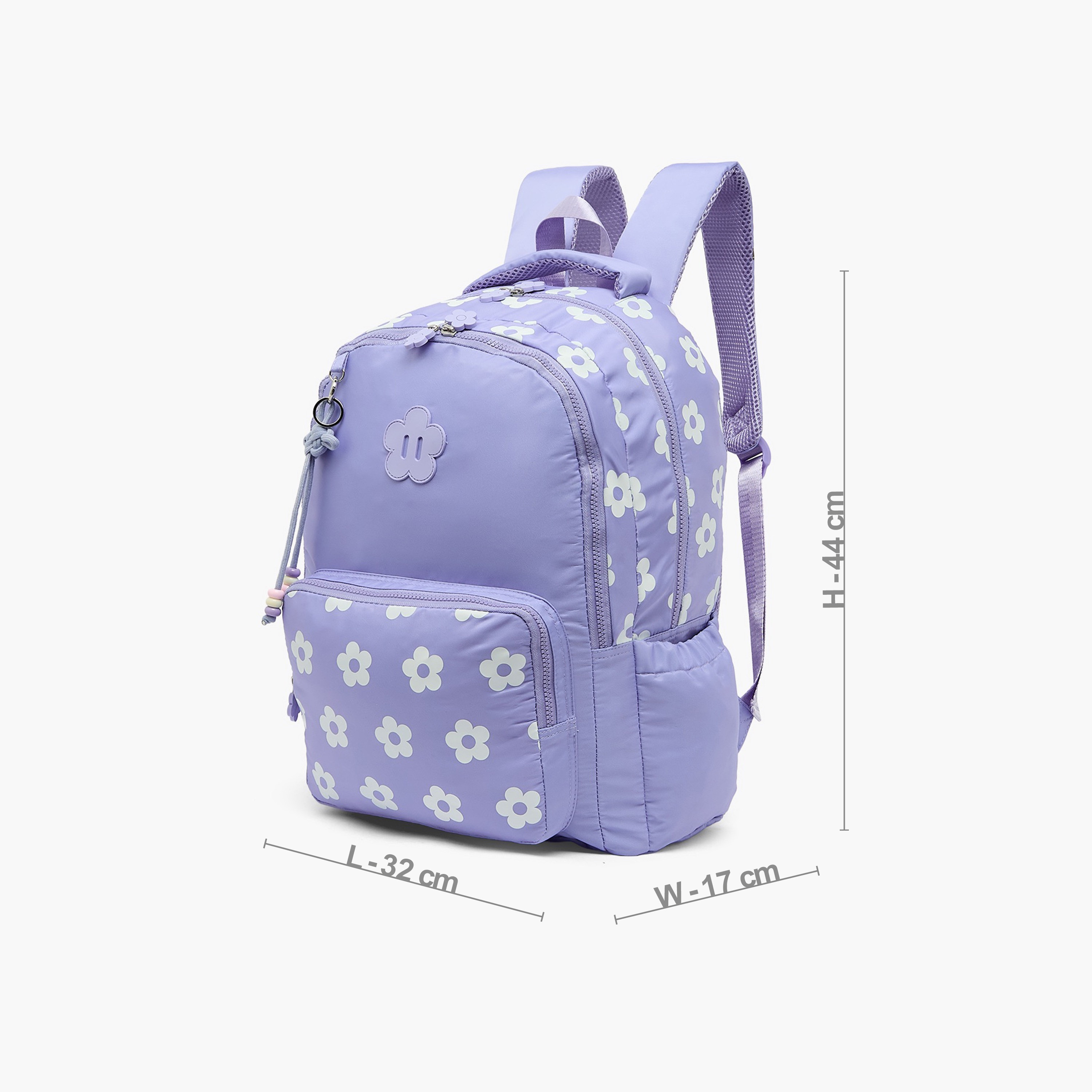 شنطة مدرسية بطبعات زهور وحمالات كتف مبطنة للبنات 8-13 سنوات من جونيورز - 17 بوصة-school-bagsandbackpacks-backpacks-image-5