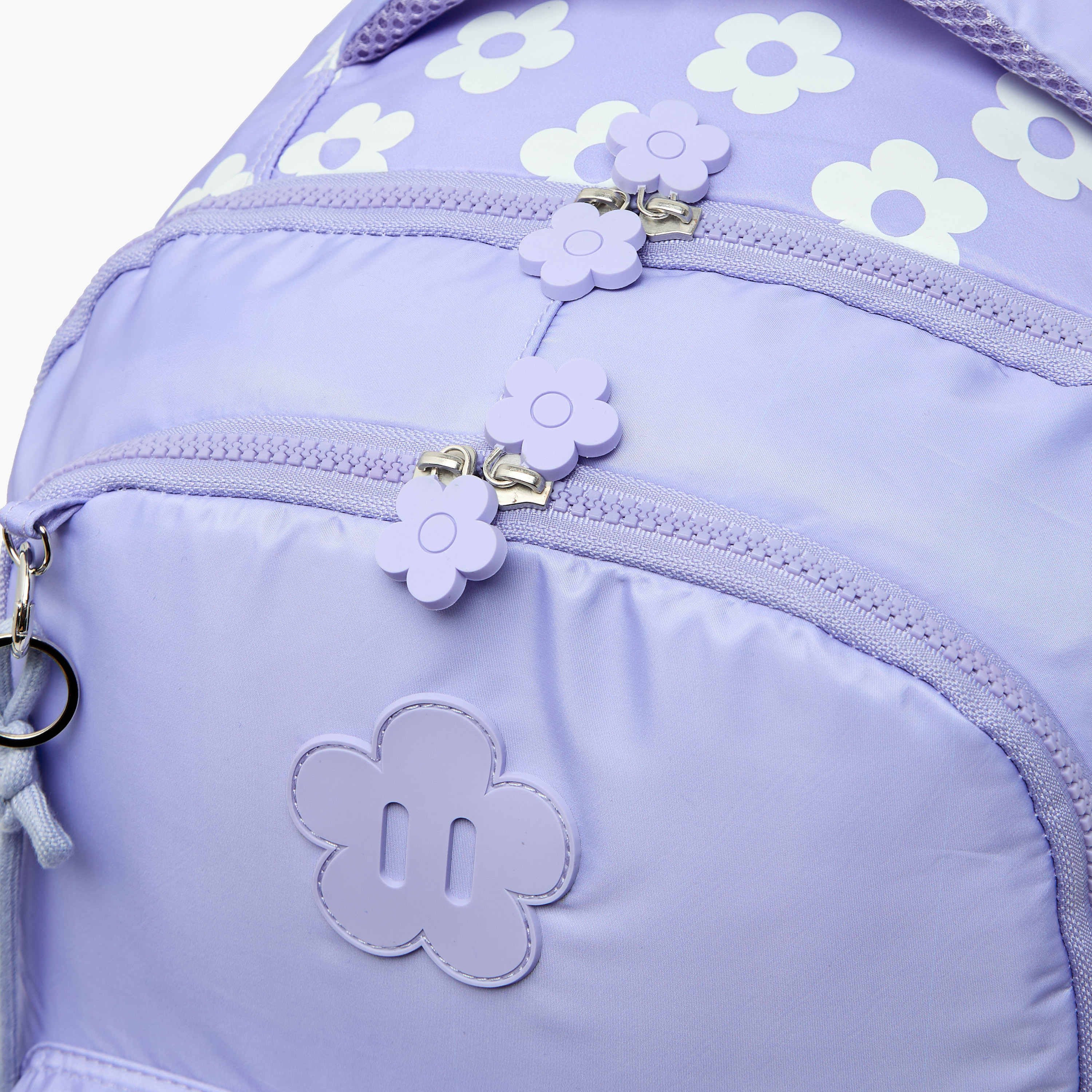 Juniors Floral Print Trolley Bag for Girls 8-12 Years Retractable Handle - 18 inches-school-bagsandbackpacks-trolleybags-image-10
