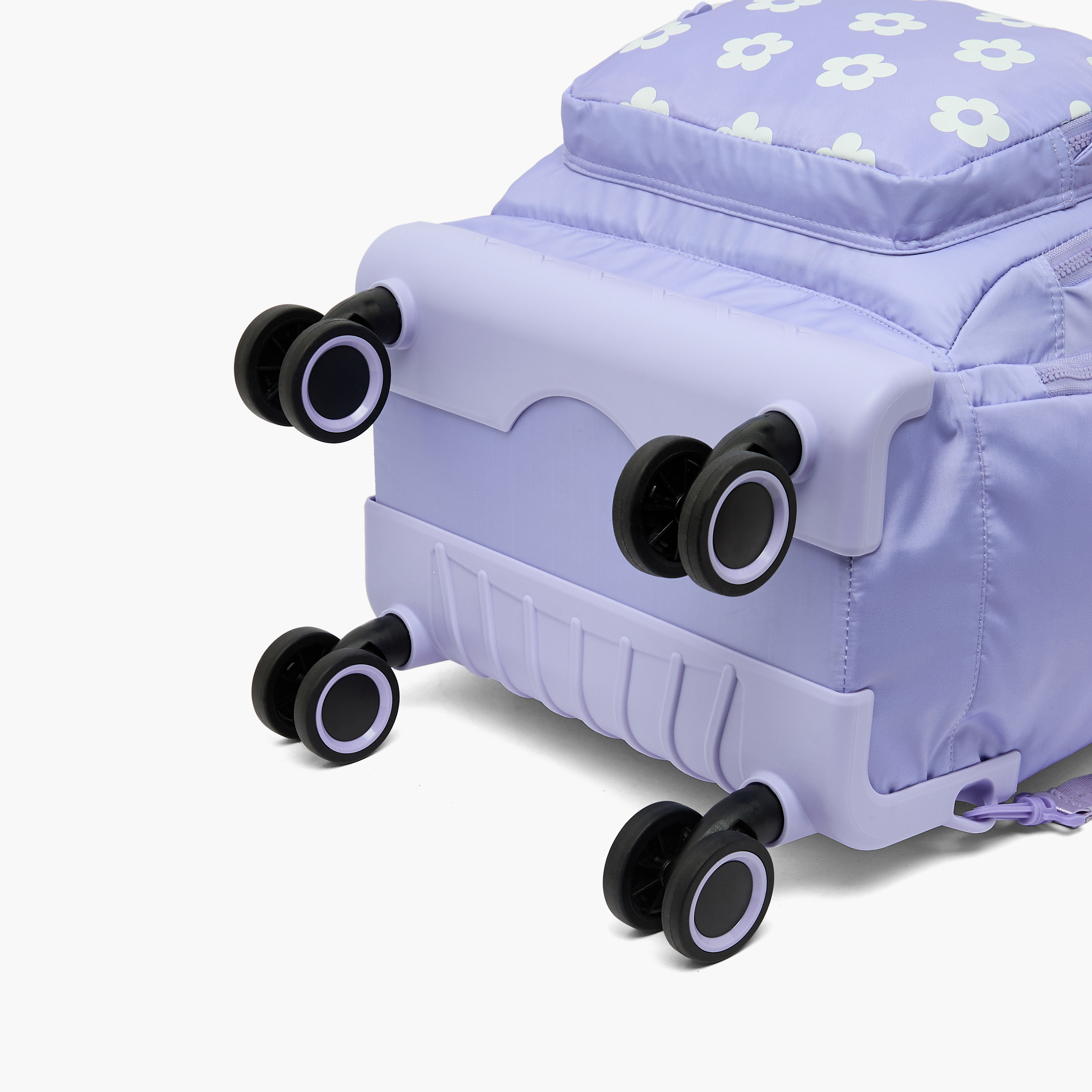 Juniors Floral Print Trolley Bag for Girls 8-12 Years Retractable Handle - 18 inches-school-bagsandbackpacks-trolleybags-image-11