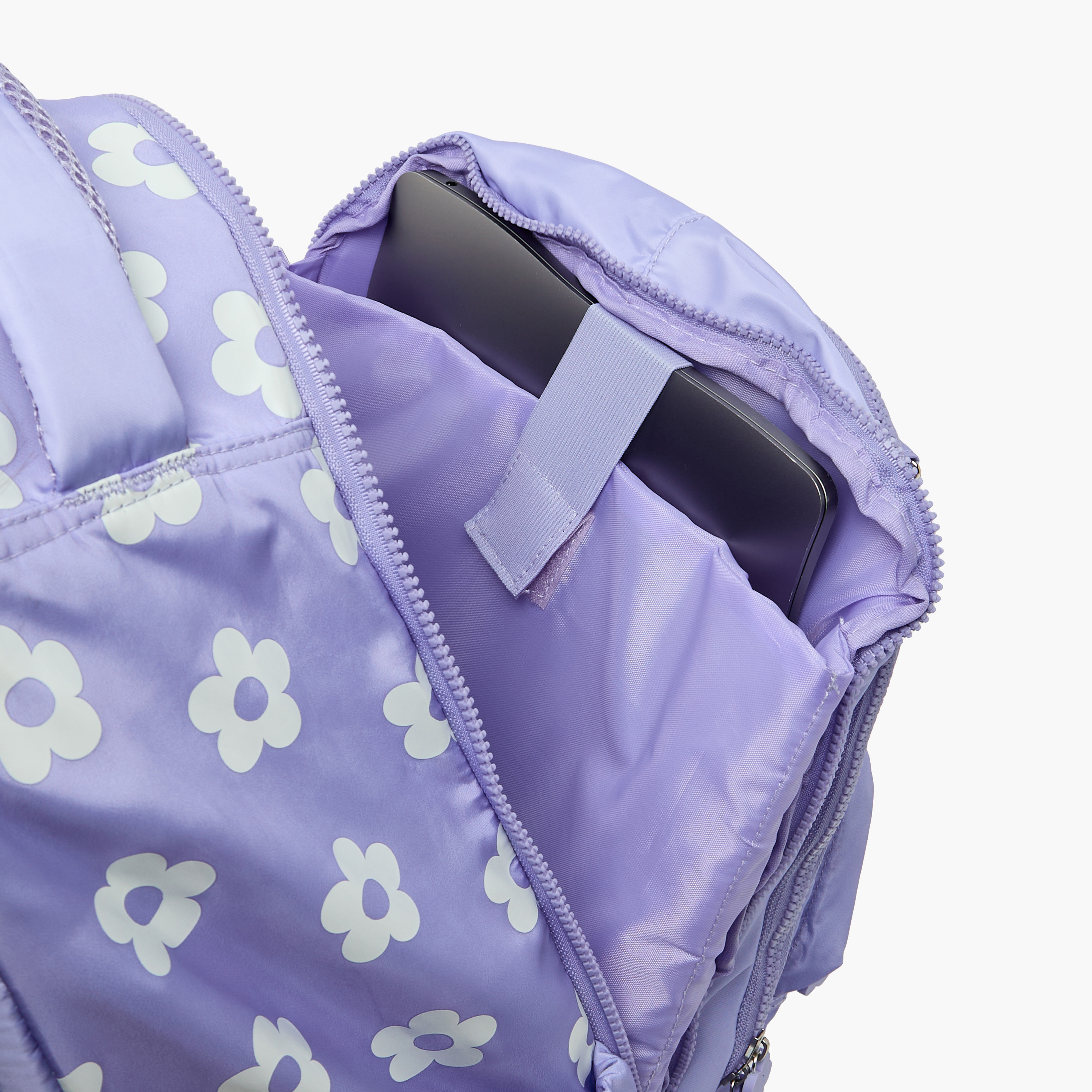 Juniors Floral Print Trolley Bag for Girls 8-12 Years Retractable Handle - 18 inches-school-bagsandbackpacks-trolleybags-image-12