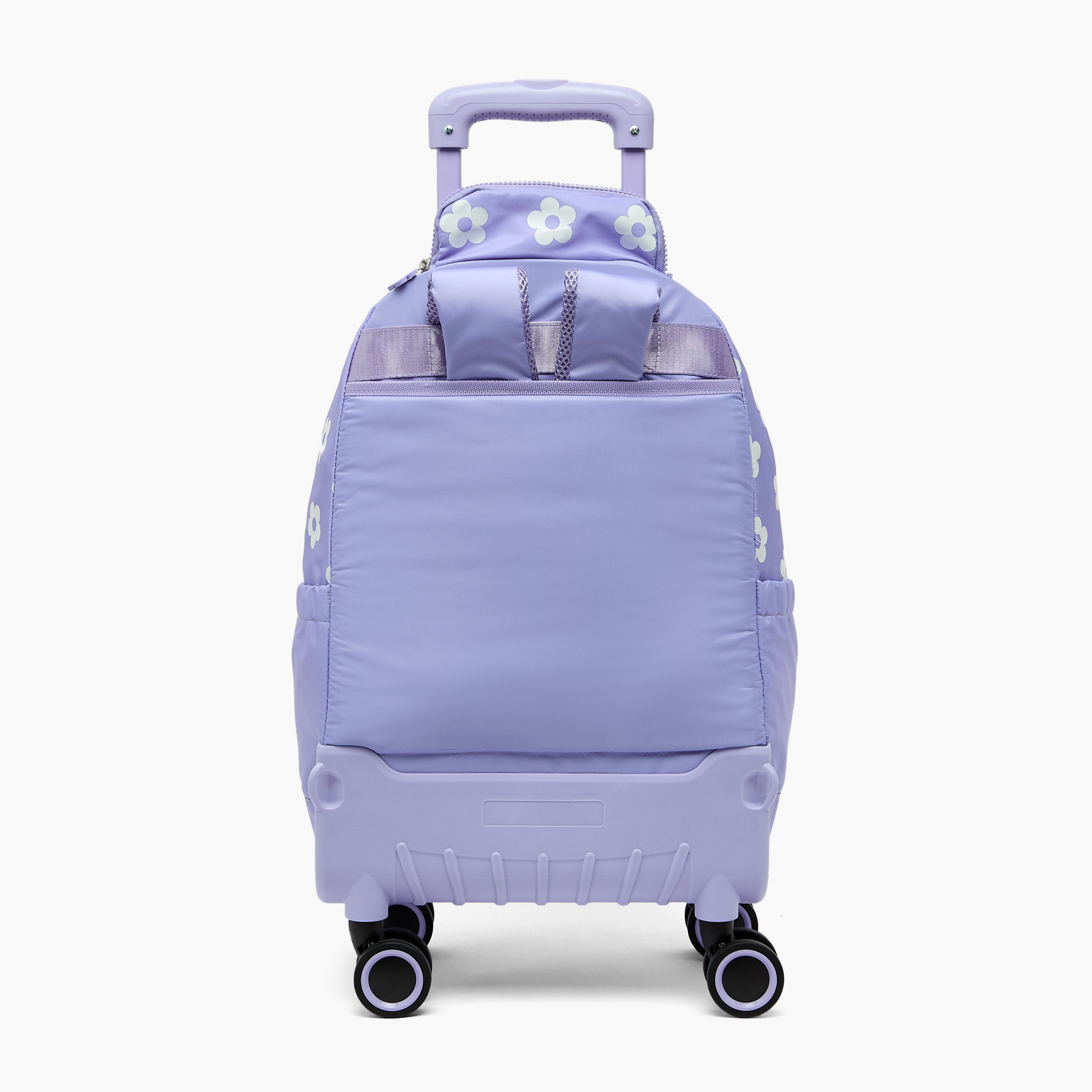 Juniors Floral Print Trolley Bag for Girls 8-12 Years Retractable Handle - 18 inches-school-bagsandbackpacks-trolleybags-image-5