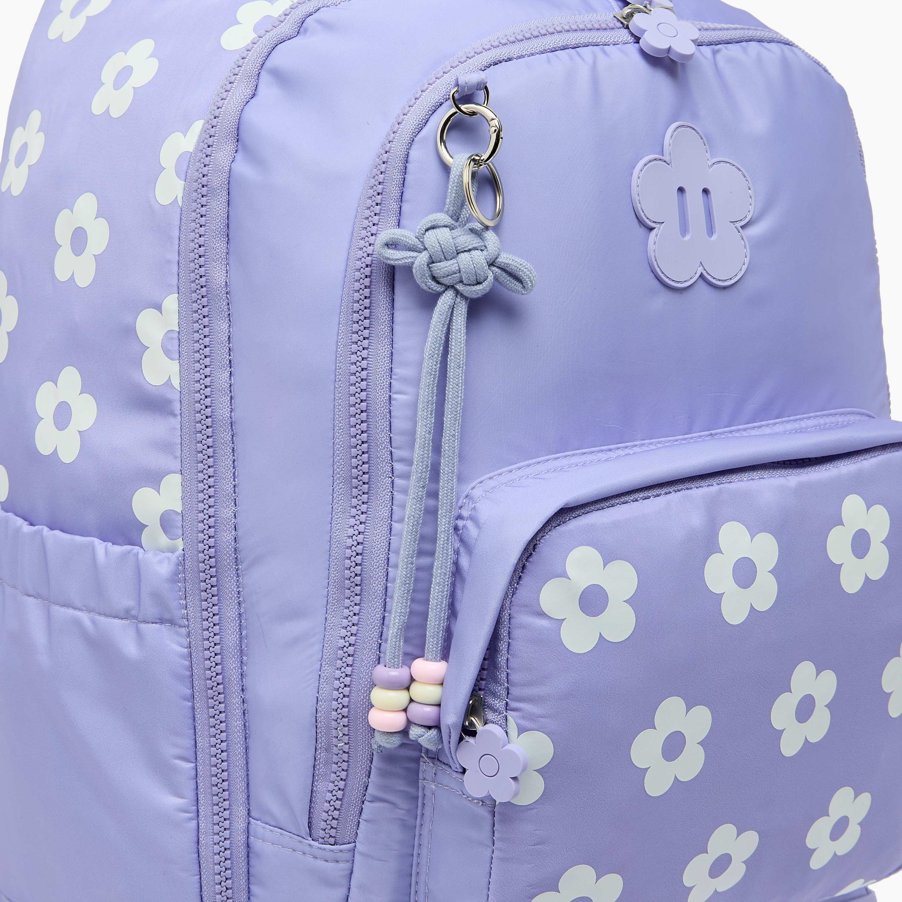 Juniors Floral Print Trolley Bag for Girls 8-12 Years Retractable Handle - 18 inches-school-bagsandbackpacks-trolleybags-image-8