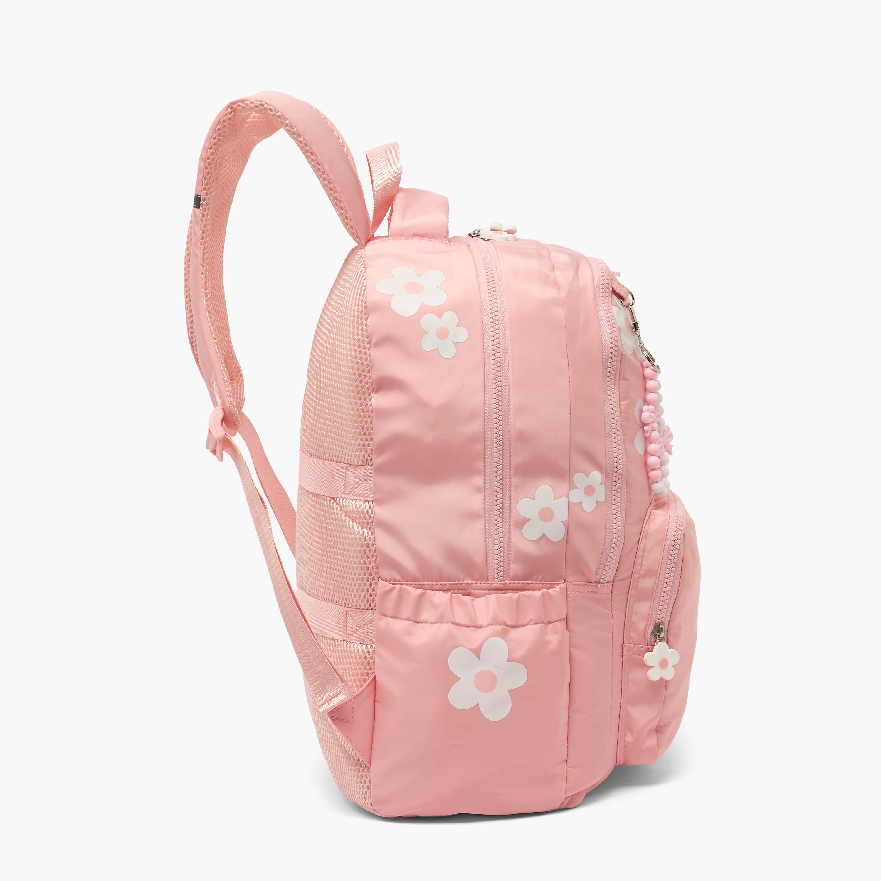 Juniors Floral Print Backpack for Girls 5-8 Years with Padded Shoulder Straps-school-bagsandbackpacks-backpacks-image-7