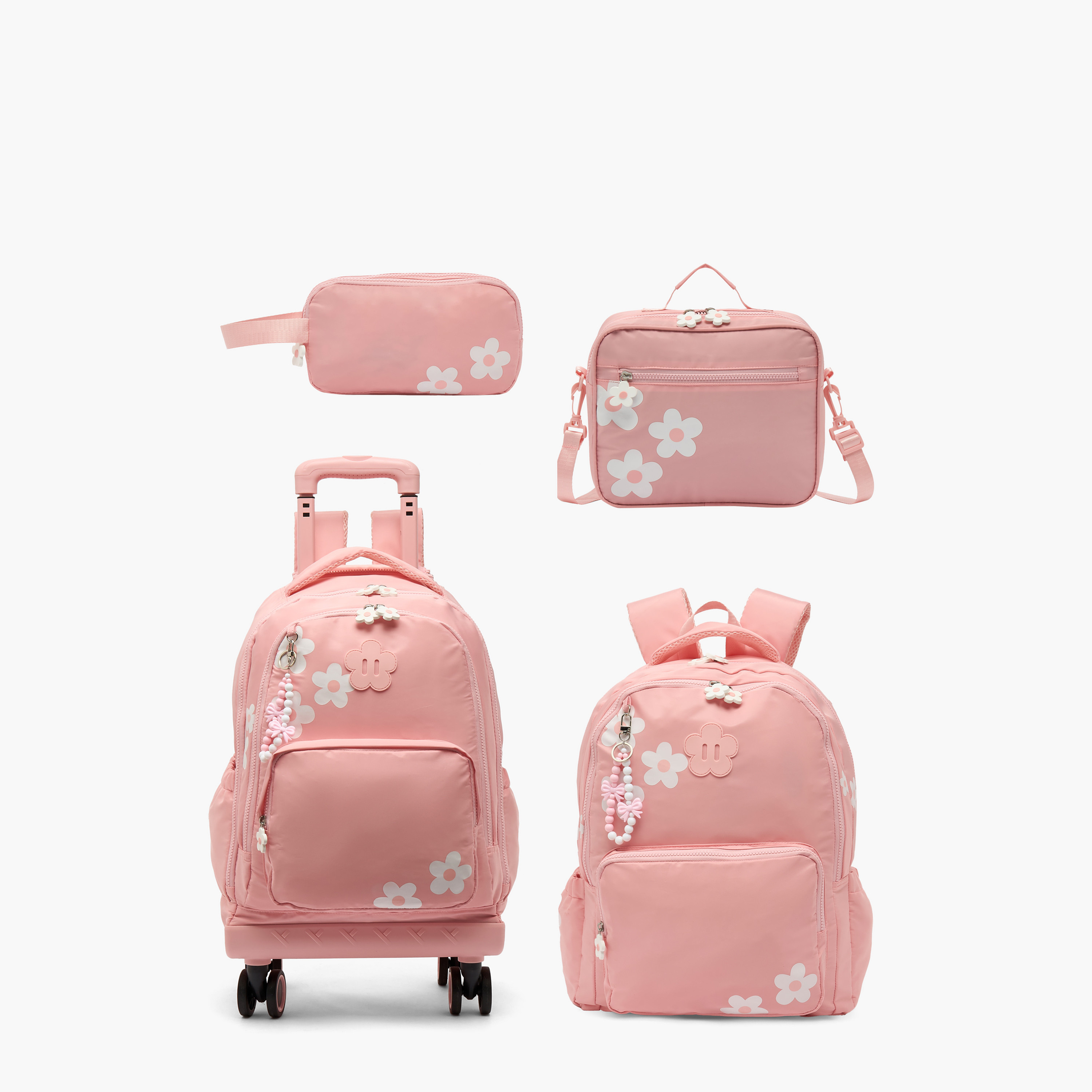 Juniors Floral Print Lunch Bag for Girls 8-12 Years with Detachable Strap-school-lunchessentials-lunchbags-image-12