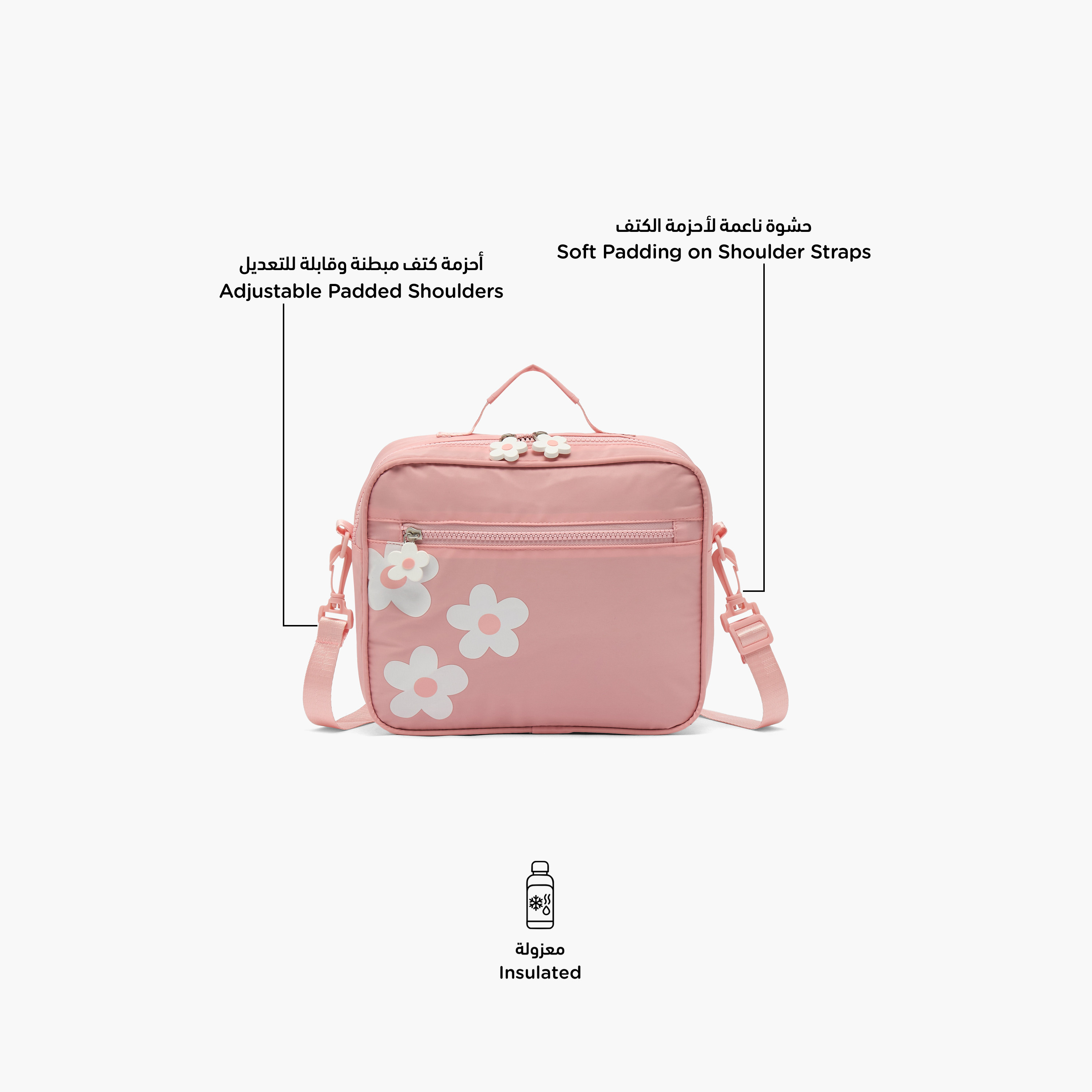 Juniors Floral Print Lunch Bag for Girls 8-12 Years with Detachable Strap-school-lunchessentials-lunchbags-image-2