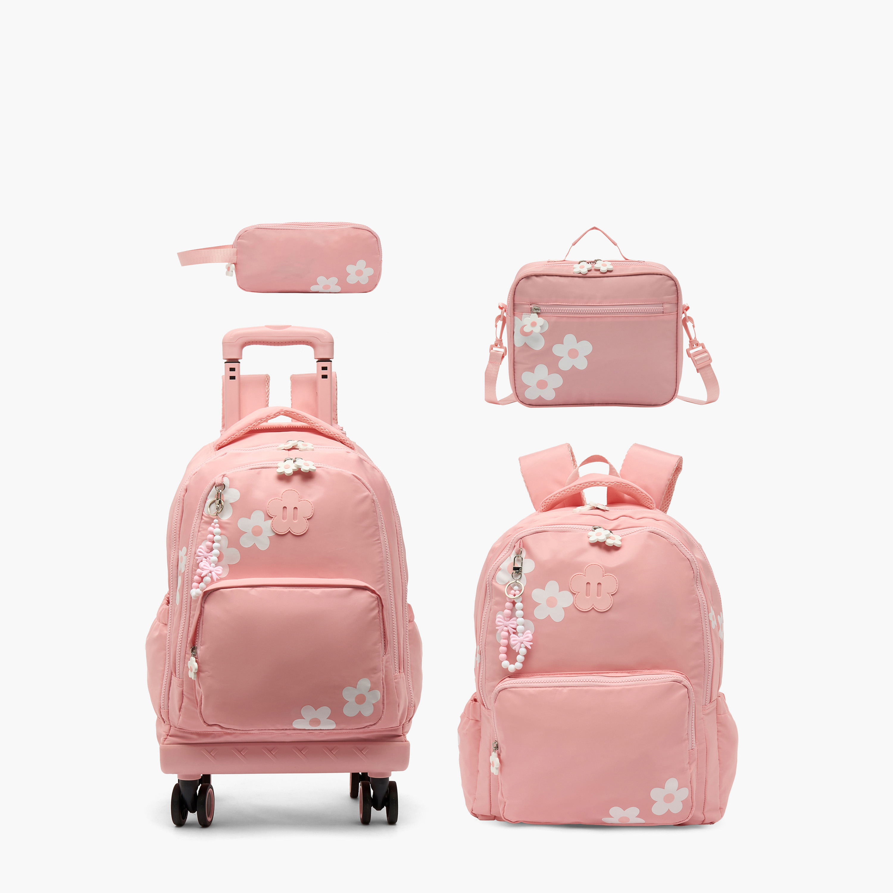 Juniors Floral Print Trolley Bag for Girls 8-12 Years with Retractable Handle - 18 inches-school-bagsandbackpacks-trolleybags-image-13