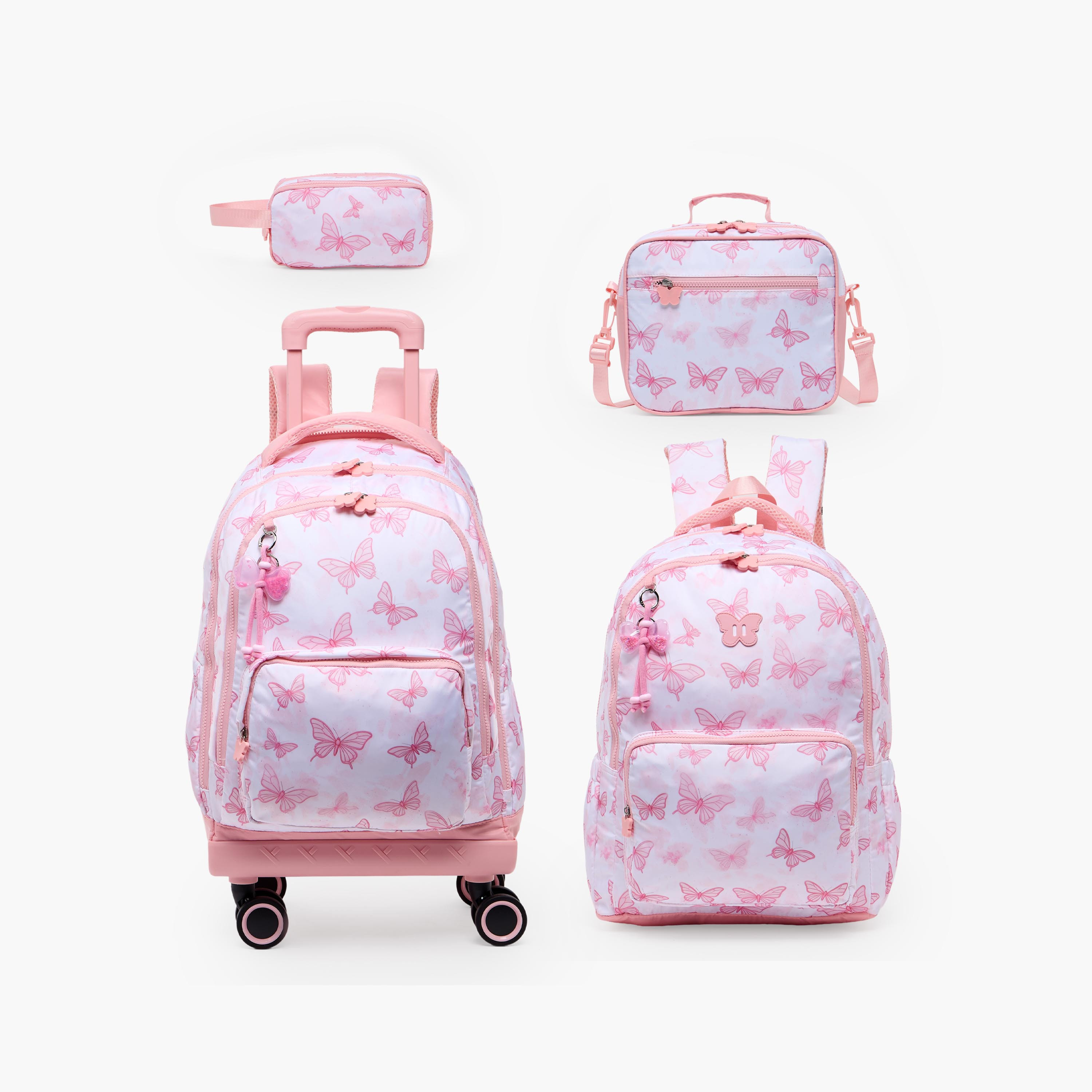 Juniors Butterfly Print Backpack for Girls 8-13 Years with Padded Straps - 17 inches-school-bagsandbackpacks-backpacks-image-11