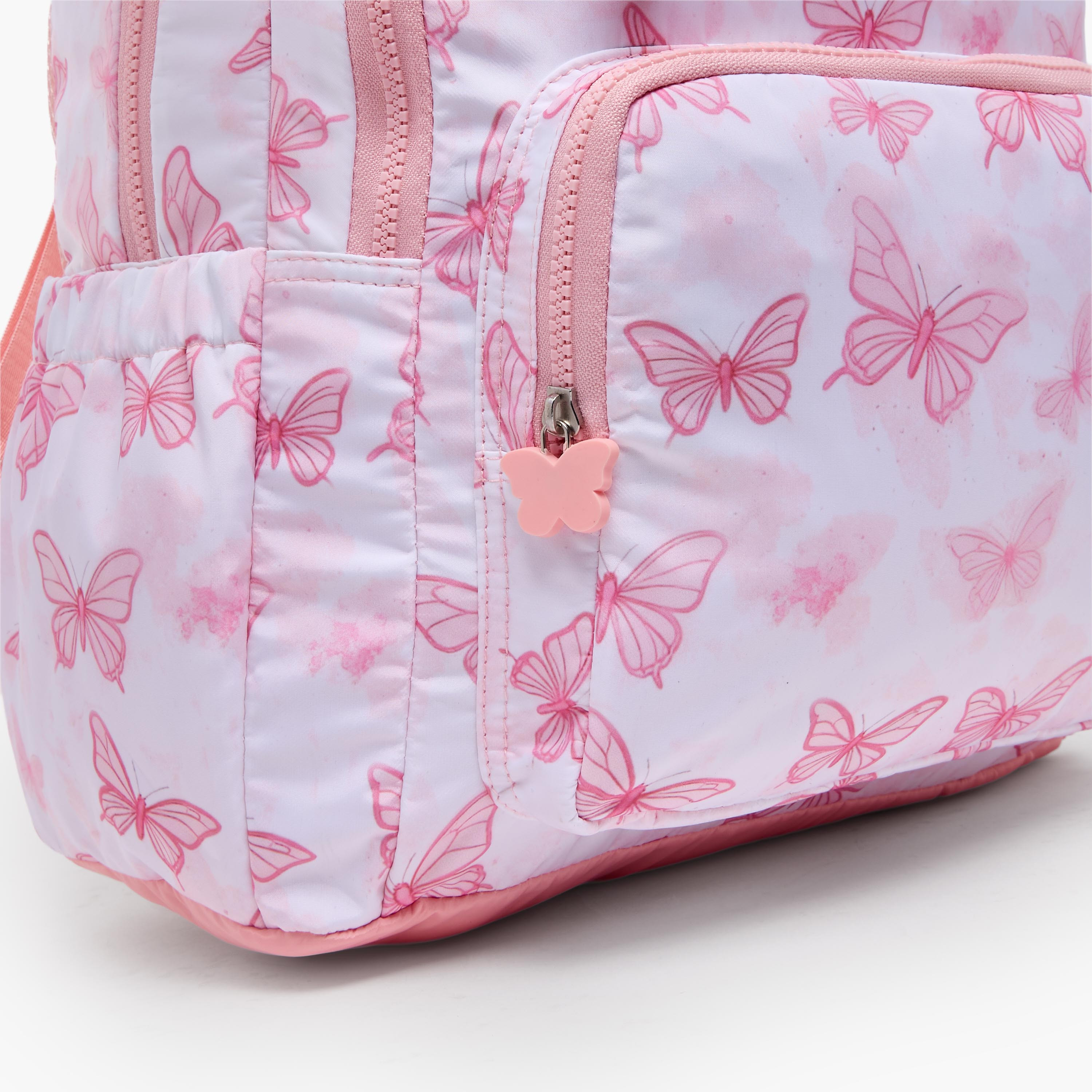 Juniors Butterfly Print Backpack for Girls 8-13 Years with Padded Straps - 17 inches-school-bagsandbackpacks-backpacks-image-6