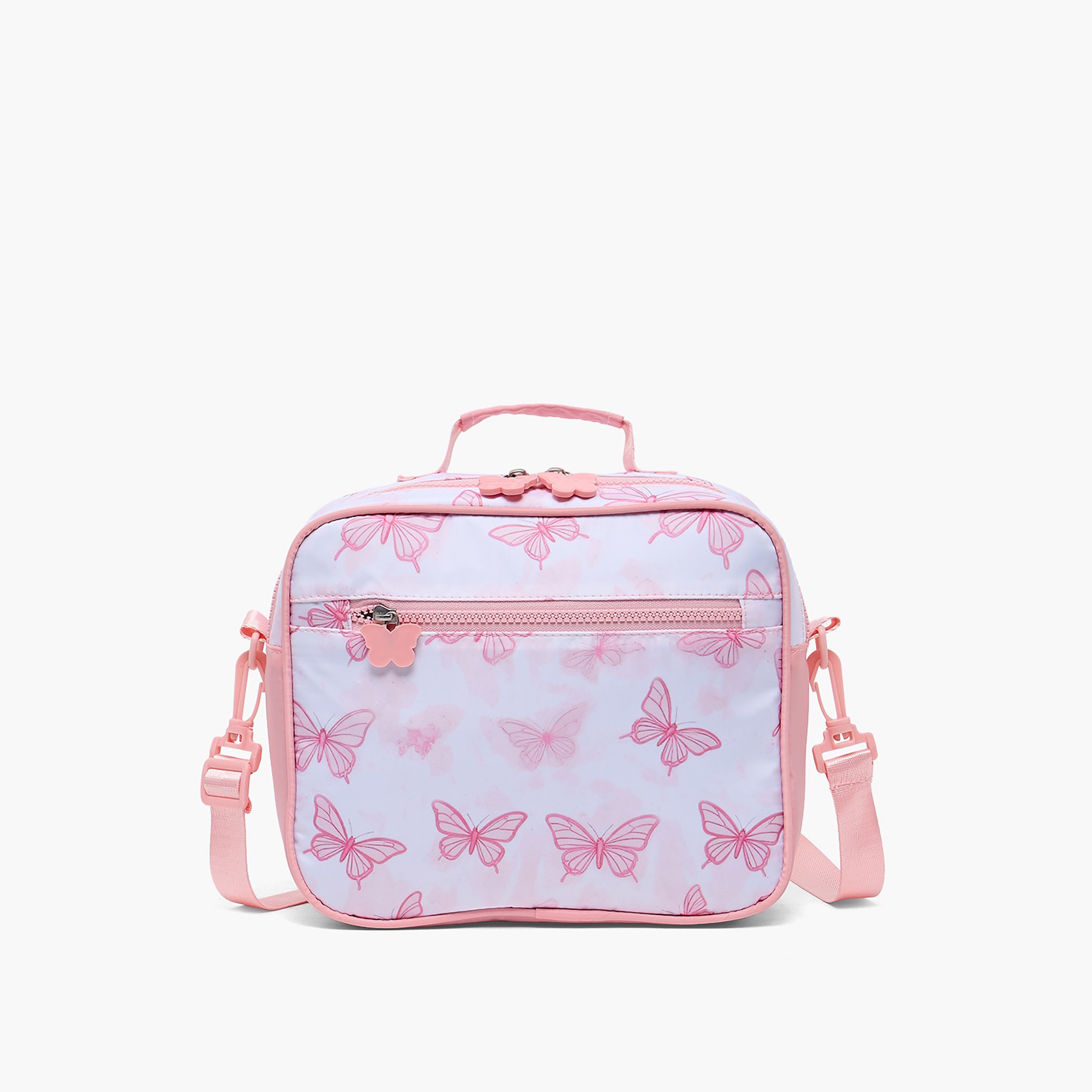 Juniors Butterfly Print Lunch Bag for Girls 8-12 Years with Detachable Strap-school-lunchessentials-lunchbags-image-1