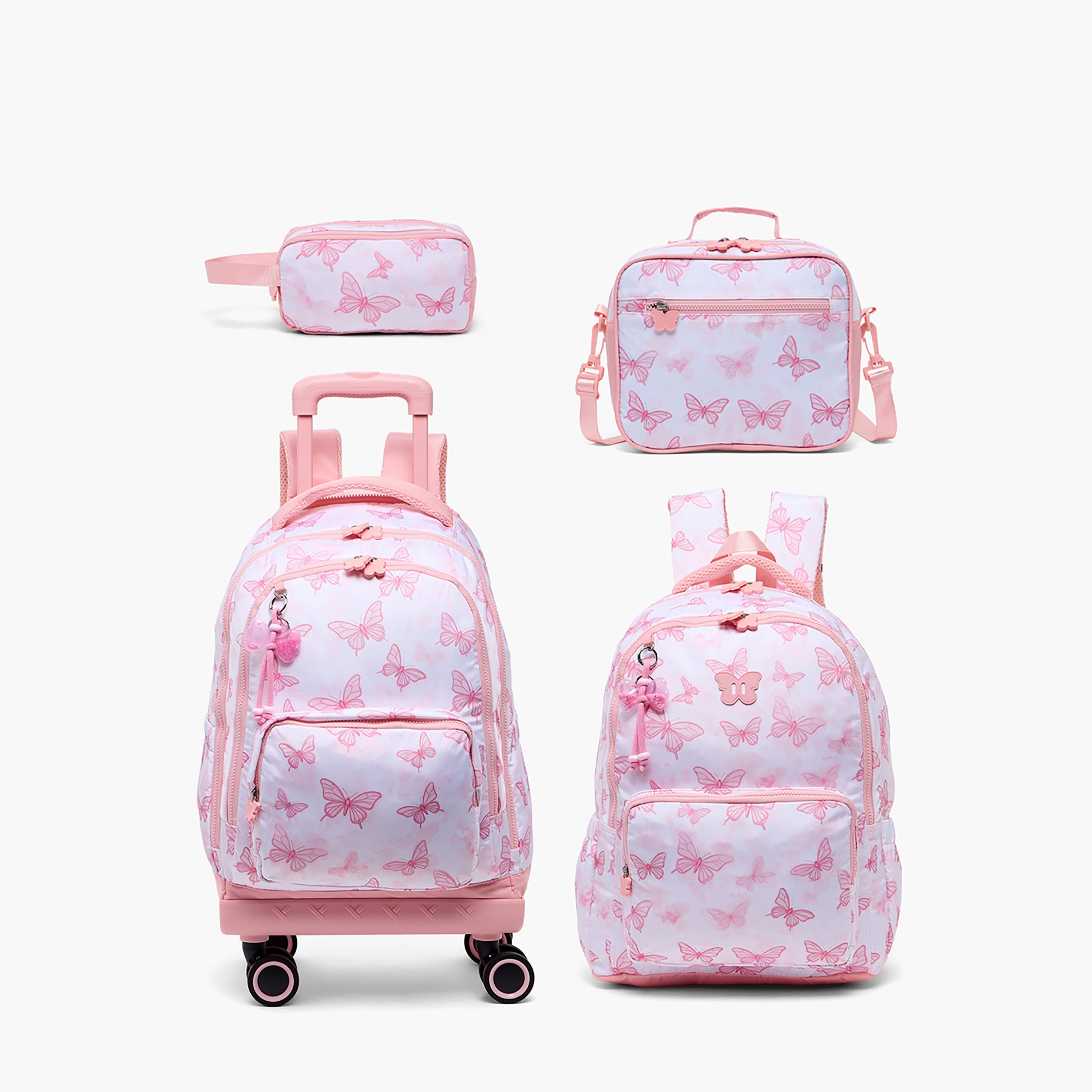 Juniors Butterfly Print Lunch Bag for Girls 8-12 Years with Detachable Strap-school-lunchessentials-lunchbags-image-12