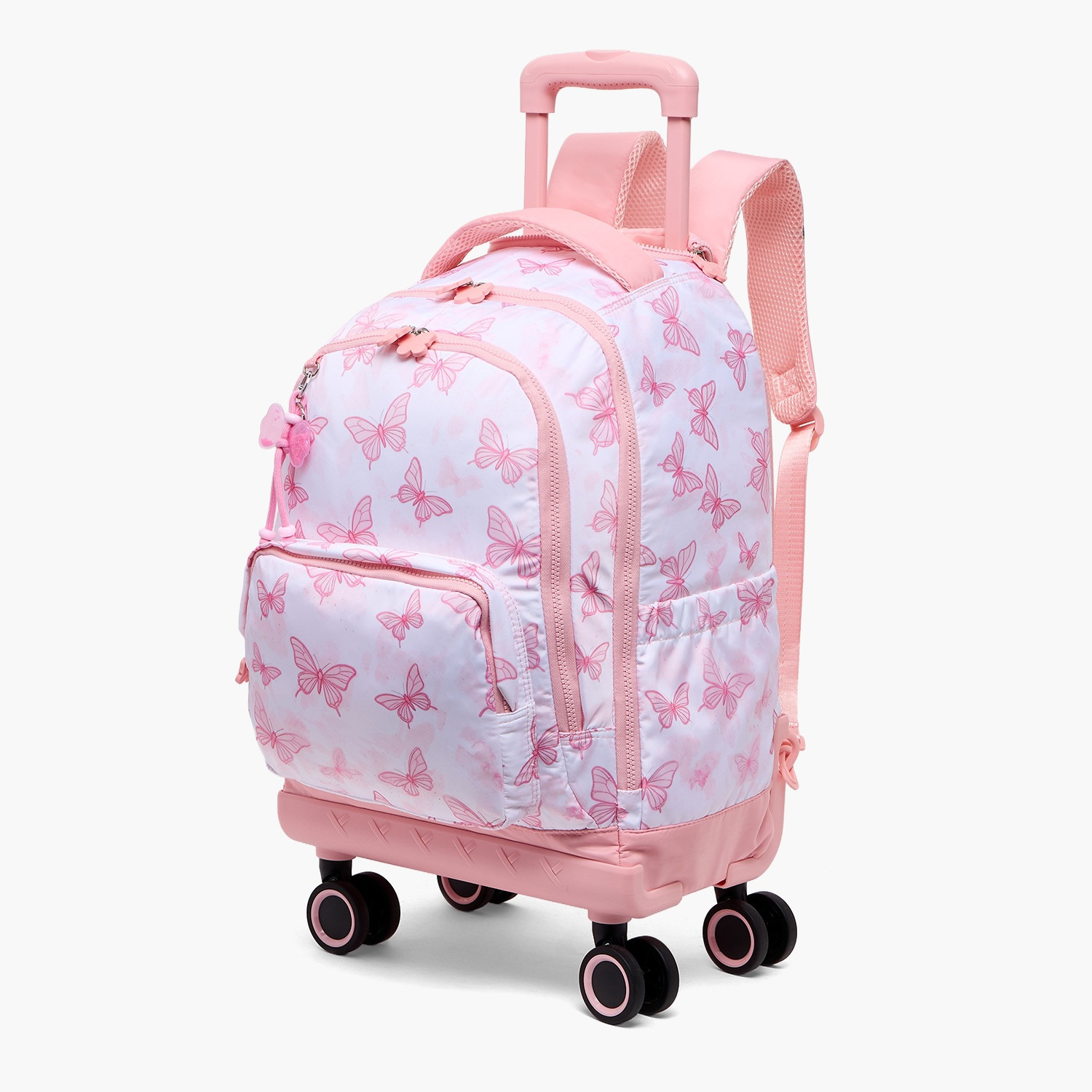 شنطة ترولي بمقبض قابل للسحب وطبعات فراشات للبنات بعمر 8-12 سنة من جونيورز - 18 بوصة-school-bagsandbackpacks-trolleybags-image-10