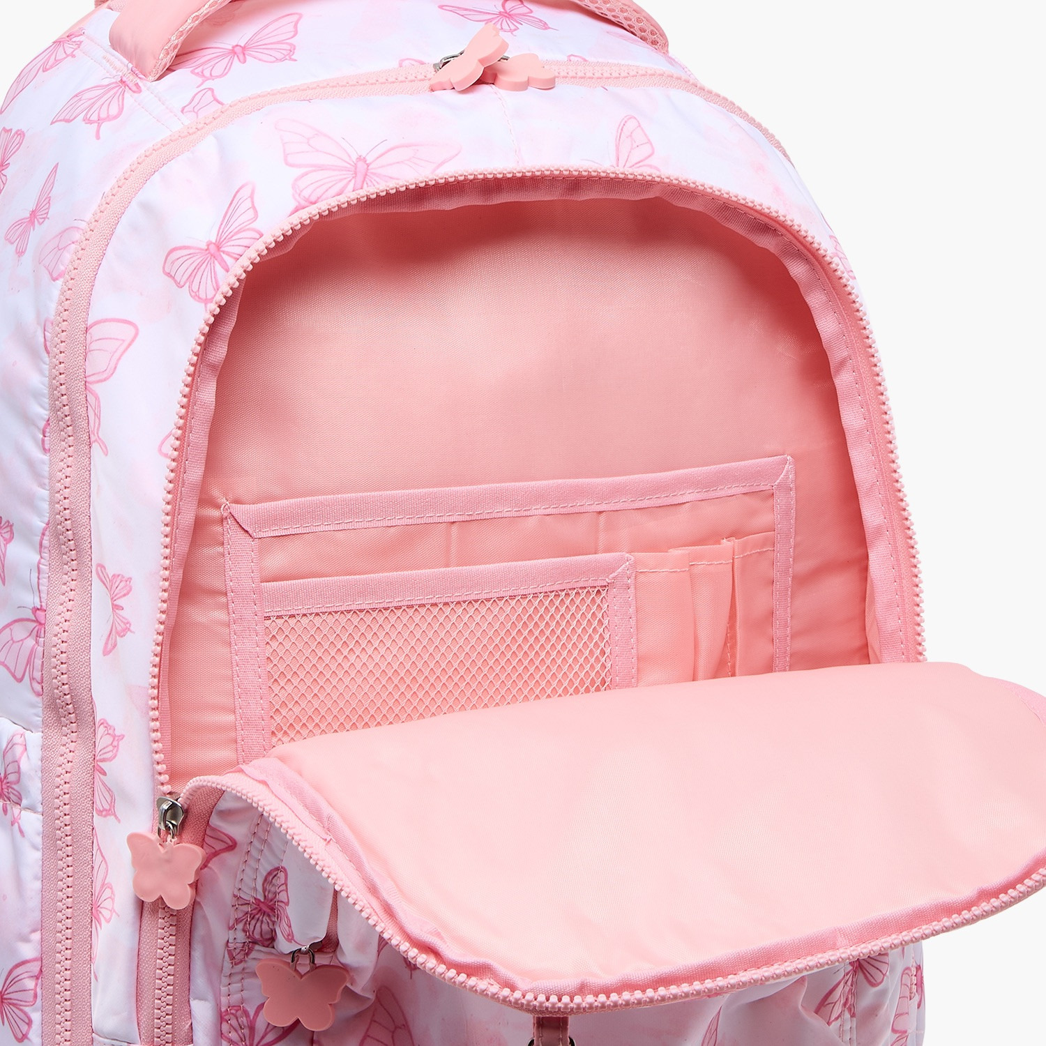 Juniors Butterfly Print Trolley Bag for Girls 8-12 Years Retractable Handle - 18 inches-school-bagsandbackpacks-trolleybags-image-8