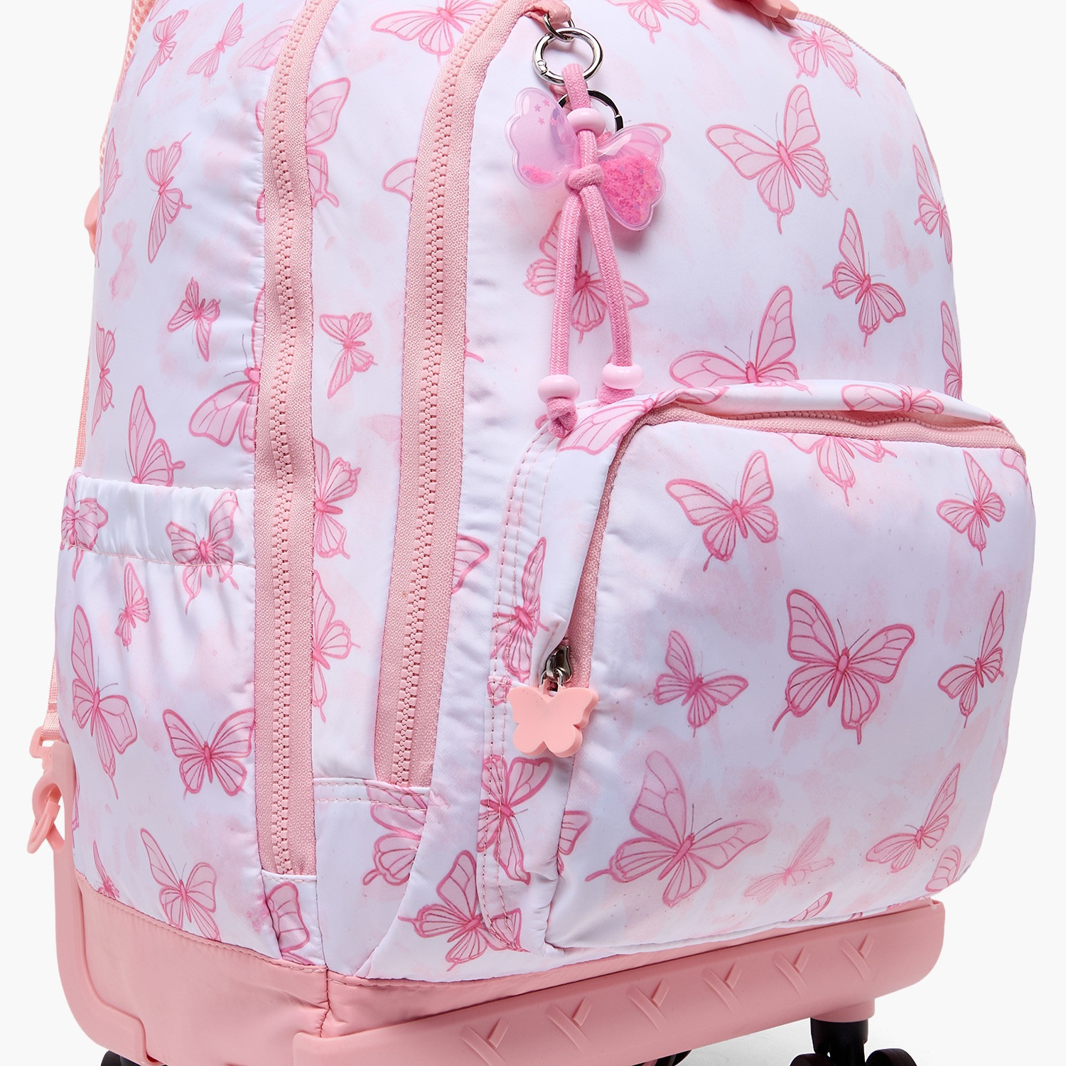 شنطة ترولي بمقبض قابل للسحب وطبعات فراشات للبنات بعمر 8-12 سنة من جونيورز - 18 بوصة-school-bagsandbackpacks-trolleybags-image-9