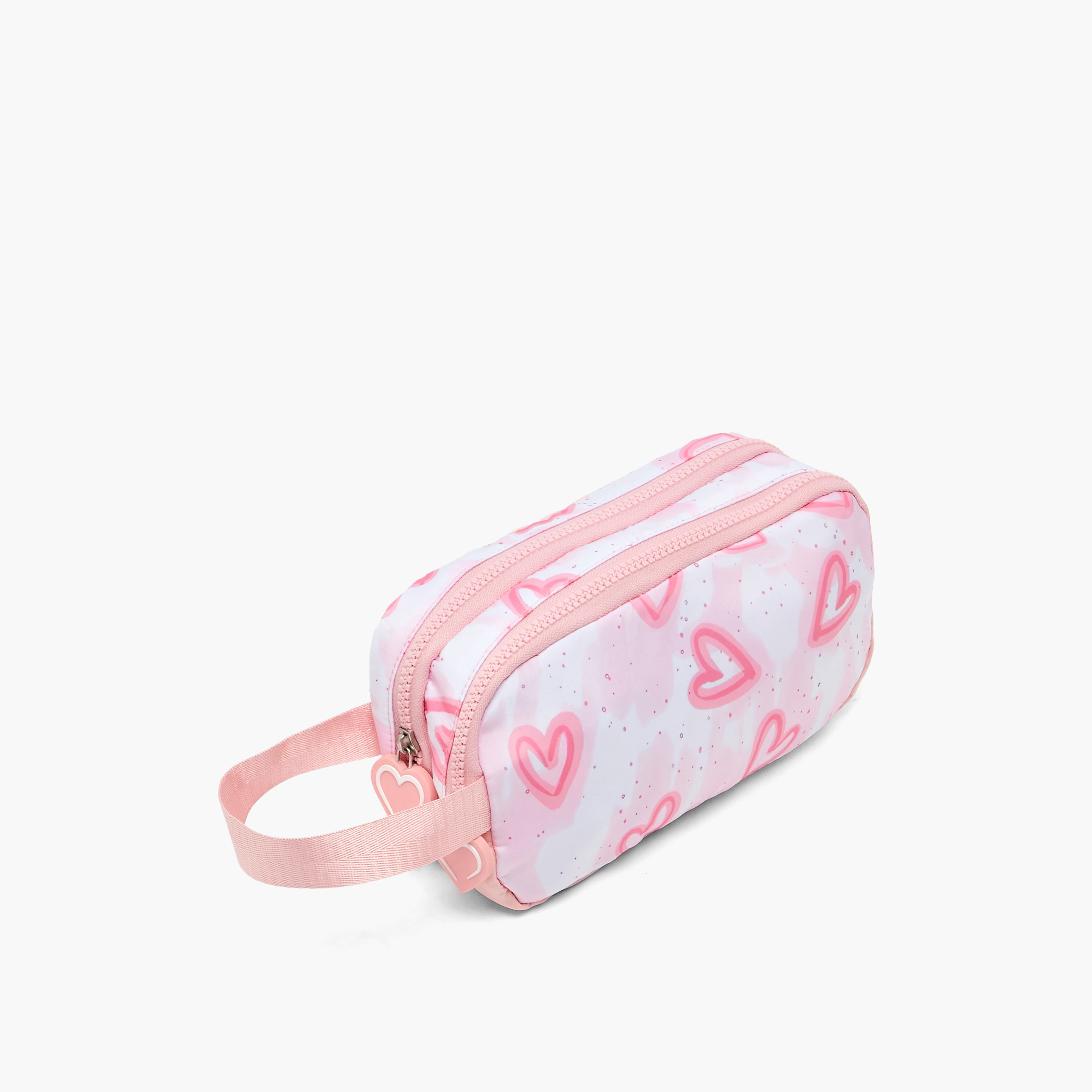 مقلمة بطبعة قلوب بجيبين من جونيورز-school-stationery-pencilcases-image-2