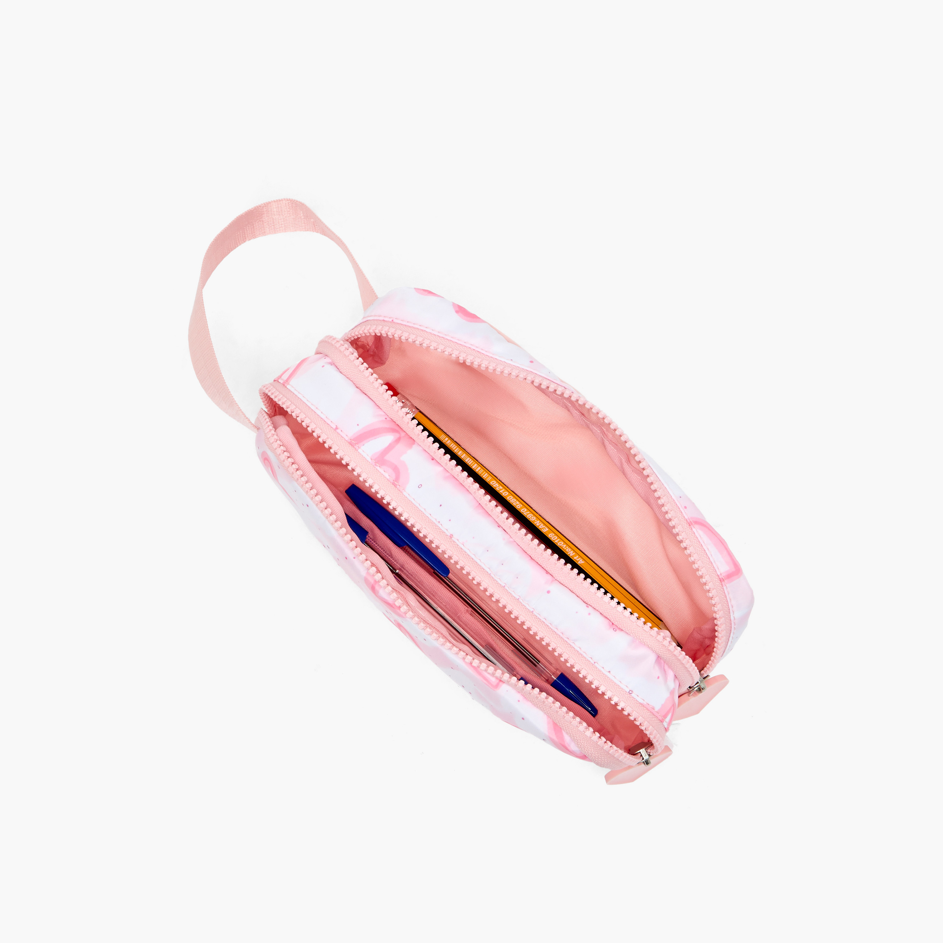 مقلمة بطبعة قلوب بجيبين من جونيورز-school-stationery-pencilcases-image-7