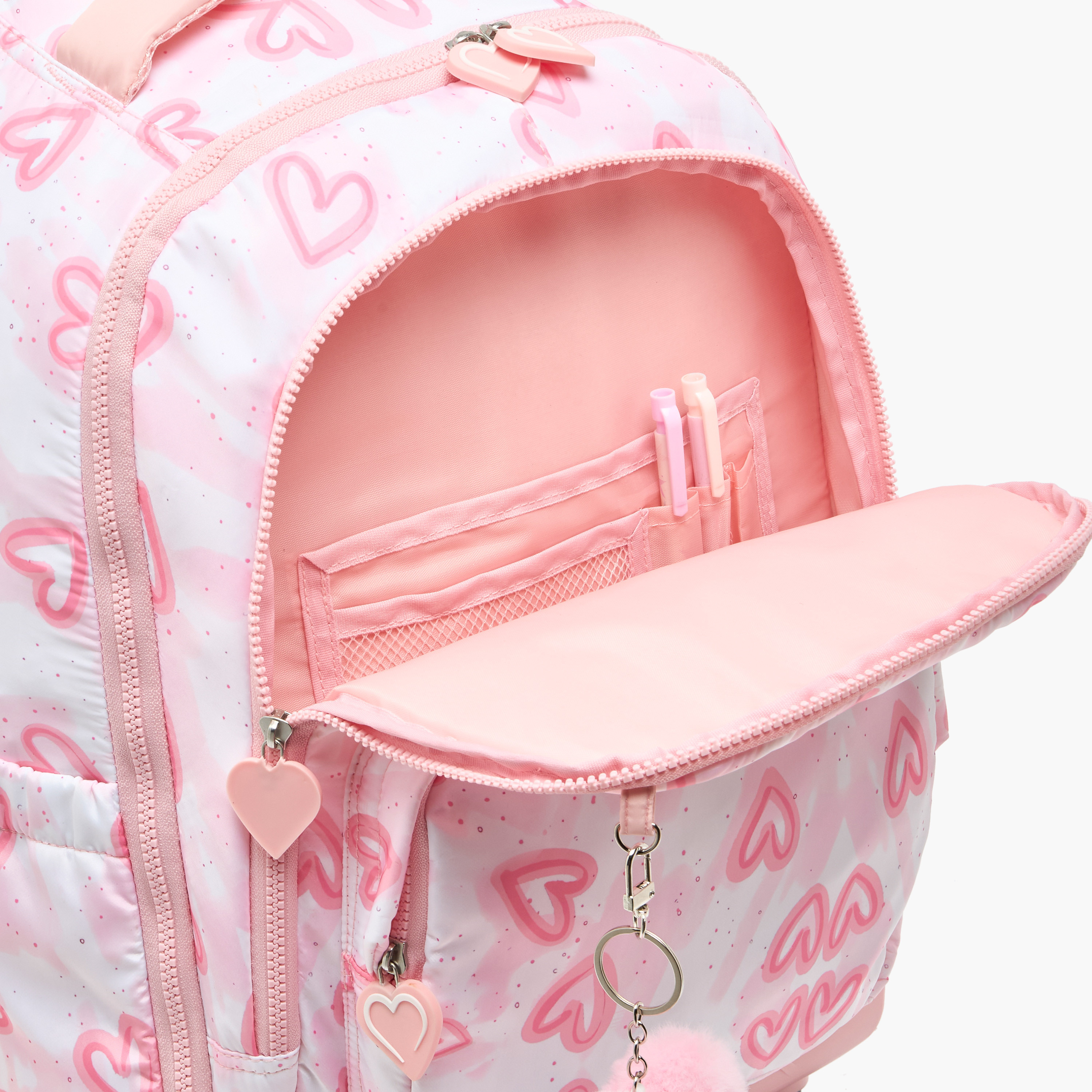 Juniors Heart Print Trolley Bag for Girls 8-12 Years with Durable Wheels - 18 inches-school-bagsandbackpacks-trolleybags-image-13