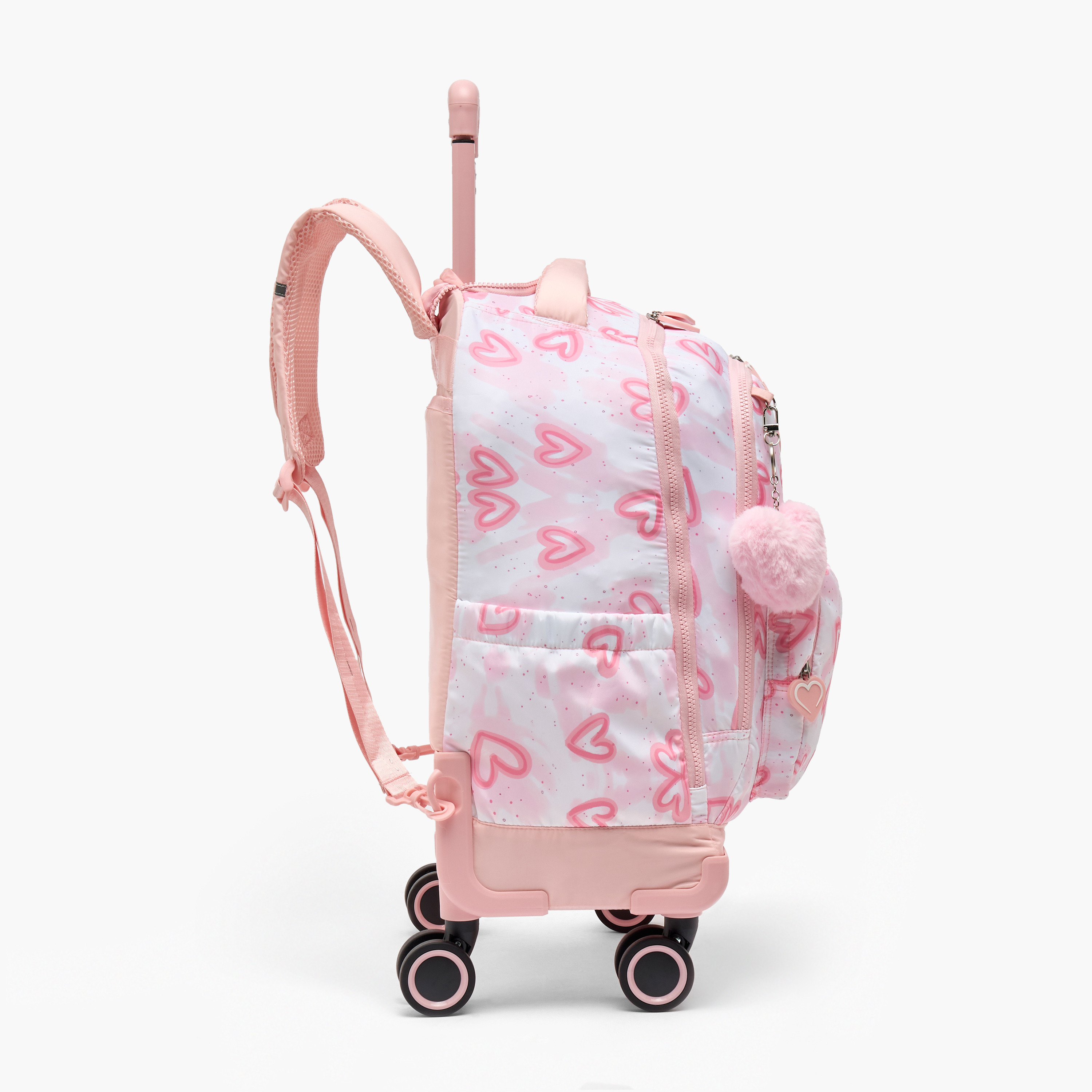 Juniors Heart Print Trolley Bag for Girls 8-12 Years with Durable Wheels - 18 inches-school-bagsandbackpacks-trolleybags-image-4