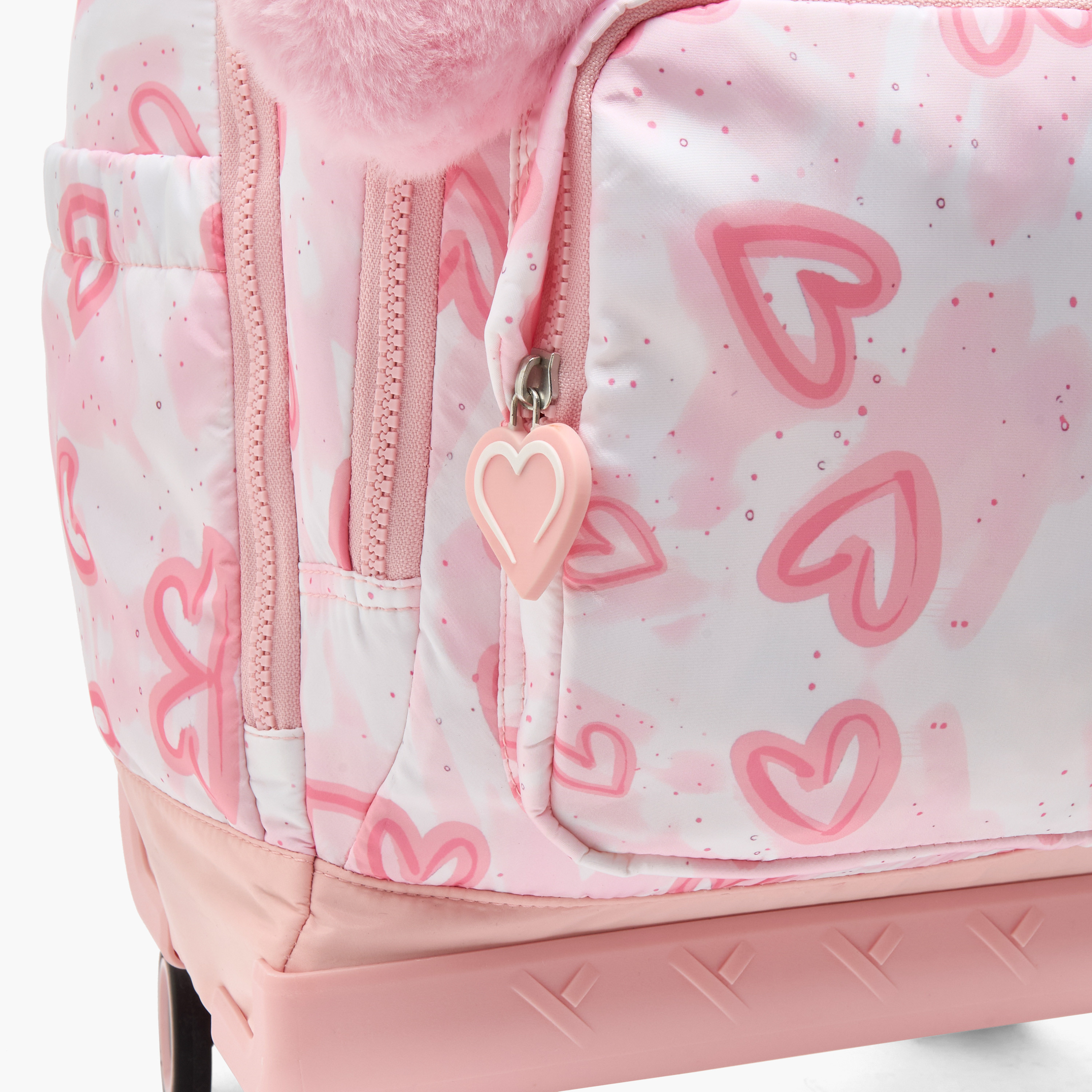 Juniors Heart Print Trolley Bag for Girls 8-12 Years with Durable Wheels - 18 inches-school-bagsandbackpacks-trolleybags-image-7