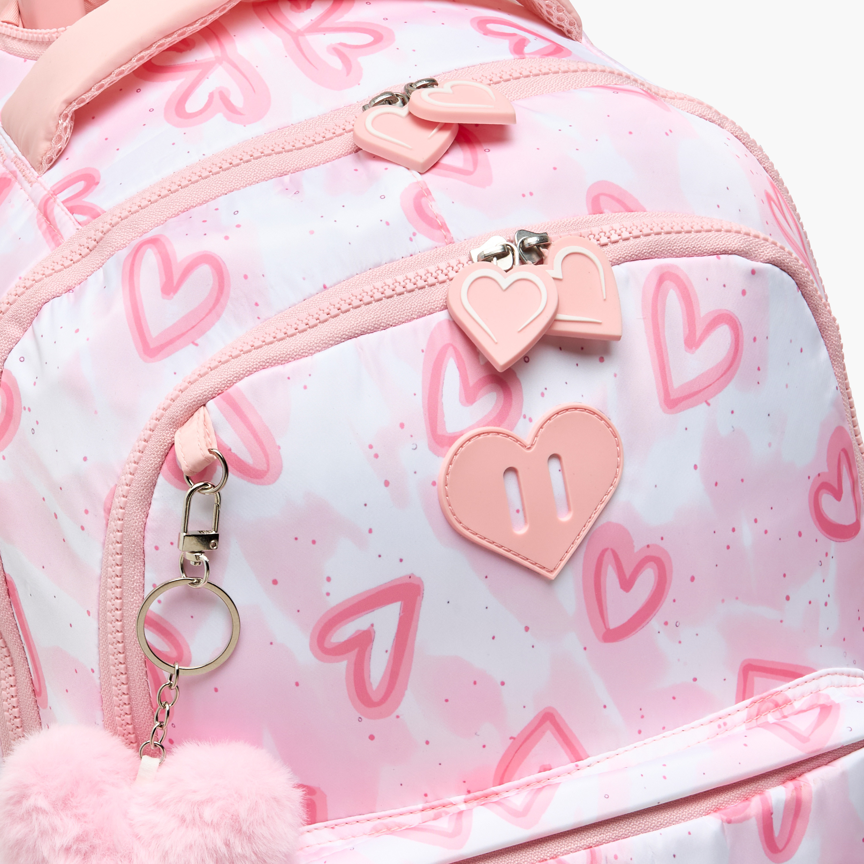Juniors Heart Print Trolley Bag for Girls 8-12 Years with Durable Wheels - 18 inches-school-bagsandbackpacks-trolleybags-image-8
