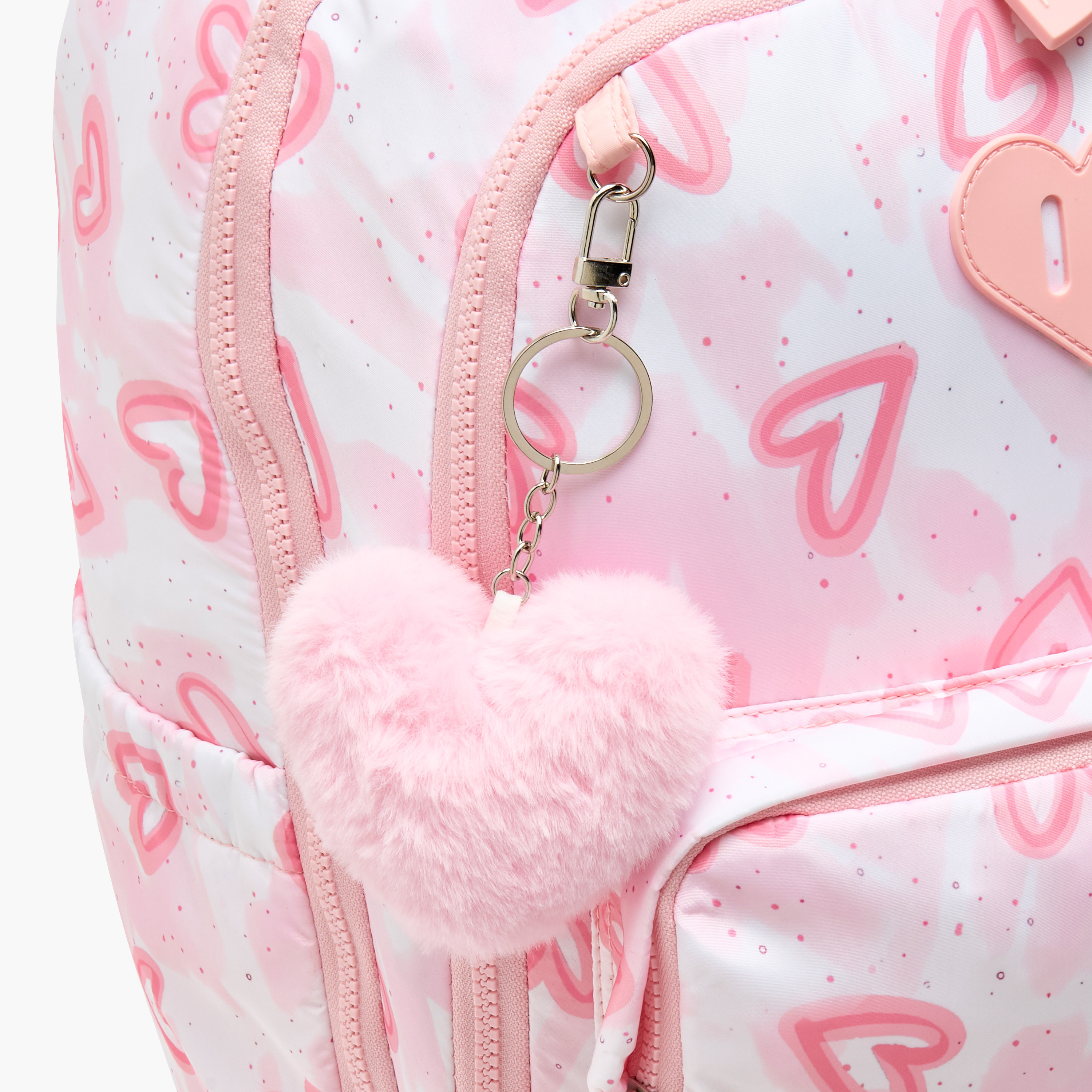 Juniors Heart Print Trolley Bag for Girls 8-12 Years with Durable Wheels - 18 inches-school-bagsandbackpacks-trolleybags-image-9