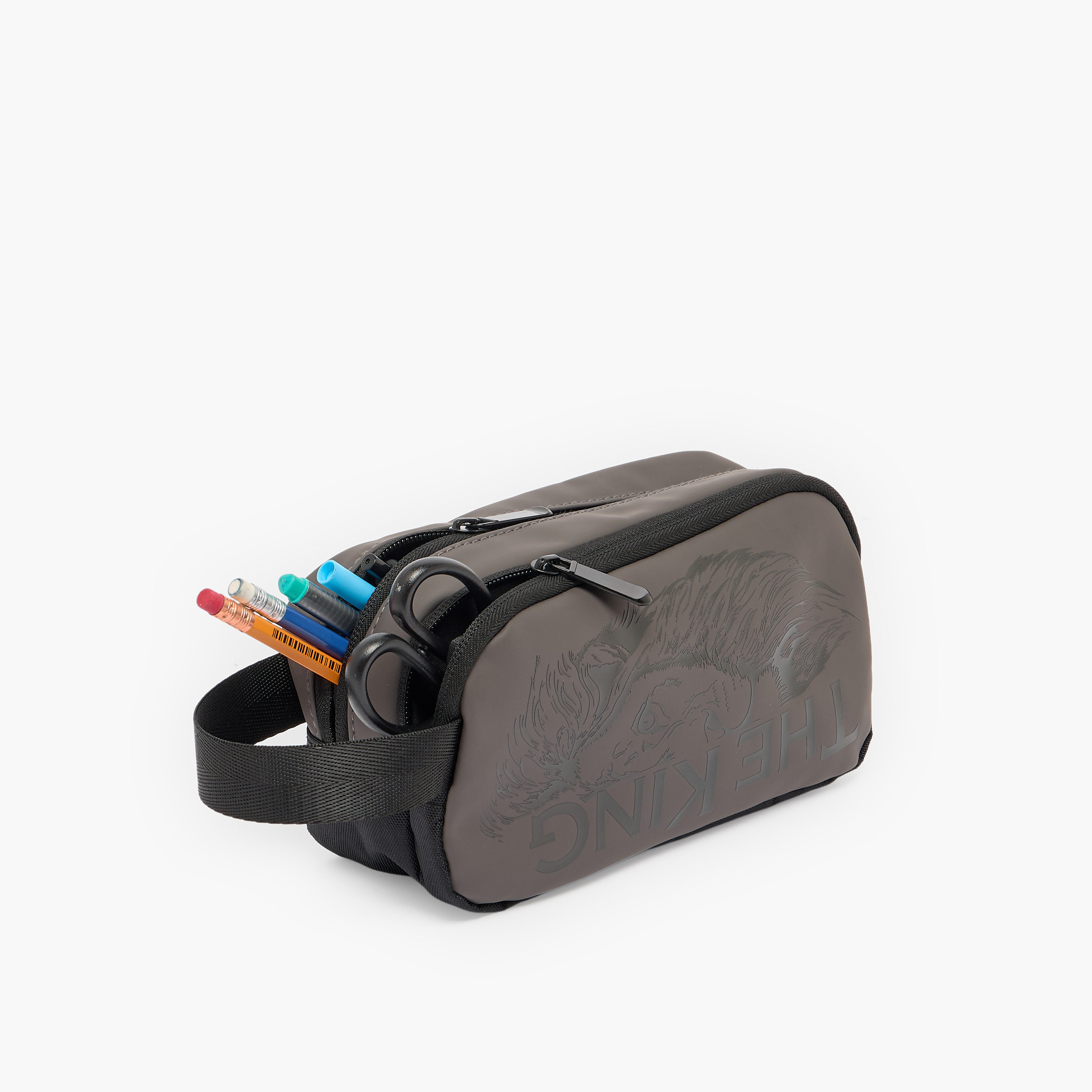 Juniors Lion Print Pencil Pouch with 2 Compartments-school-stationery-pencilcases-image-7