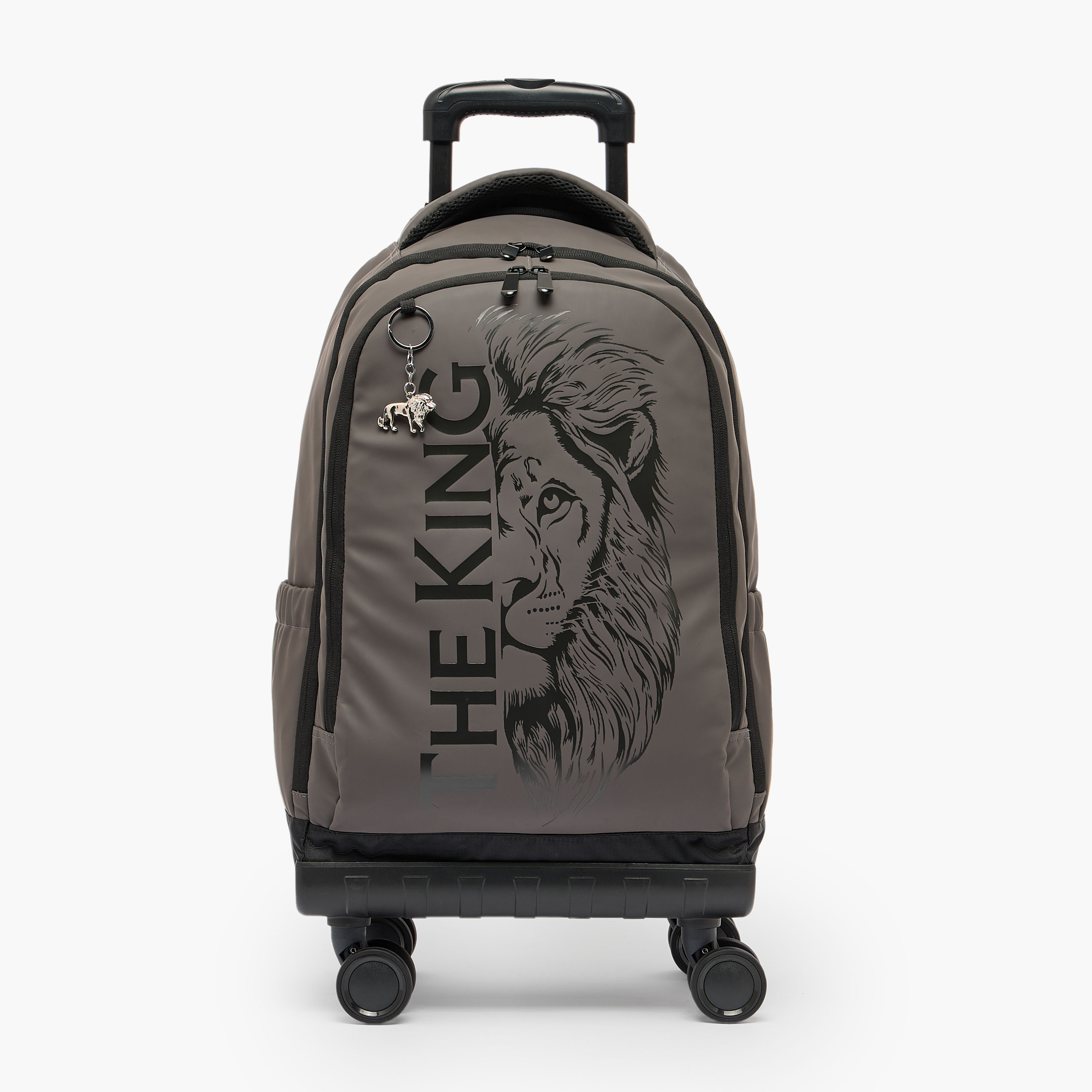 شنطة ترولي بطبعات أسد للأولاد من 8 إلى 12 سنة بمقبض قابل للسحب من جونيورز-school-bagsandbackpacks-trolleybags-image-1