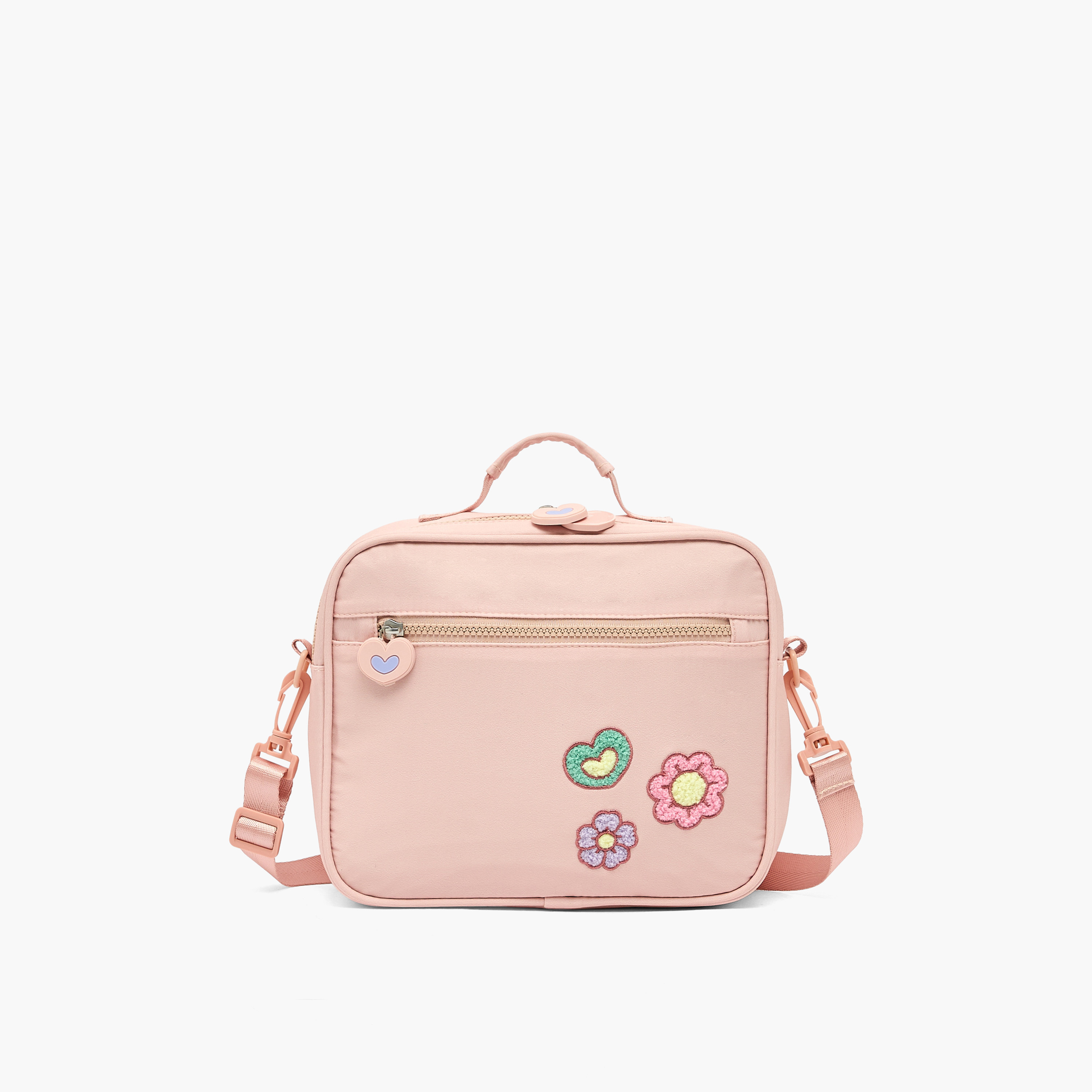 Juniors Floral Applique Lunch Bag for Girls 8-12 Years with Detachable Strap-school-lunchessentials-lunchbags-image-1