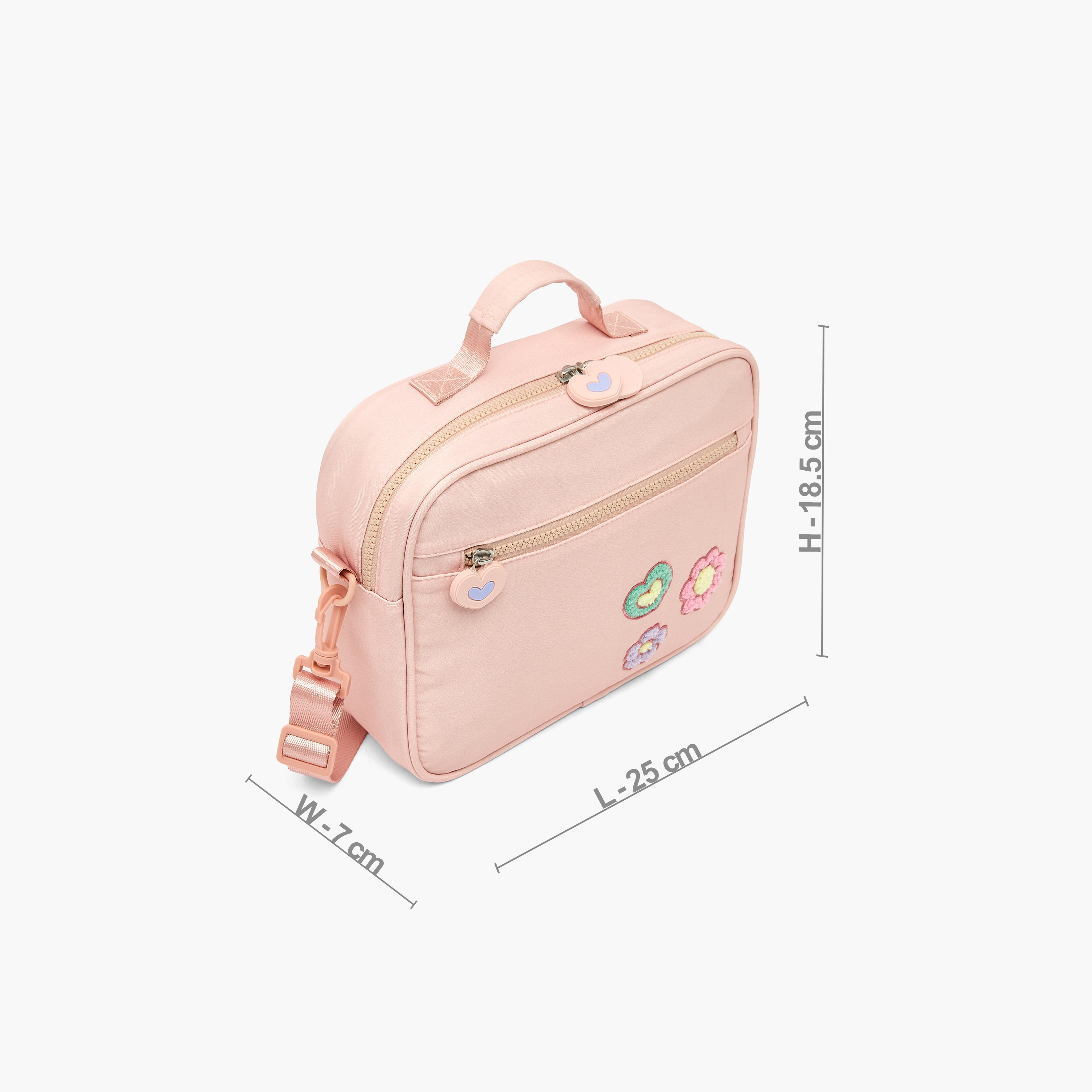 Juniors Floral Applique Lunch Bag for Girls 8-12 Years with Detachable Strap-school-lunchessentials-lunchbags-image-10